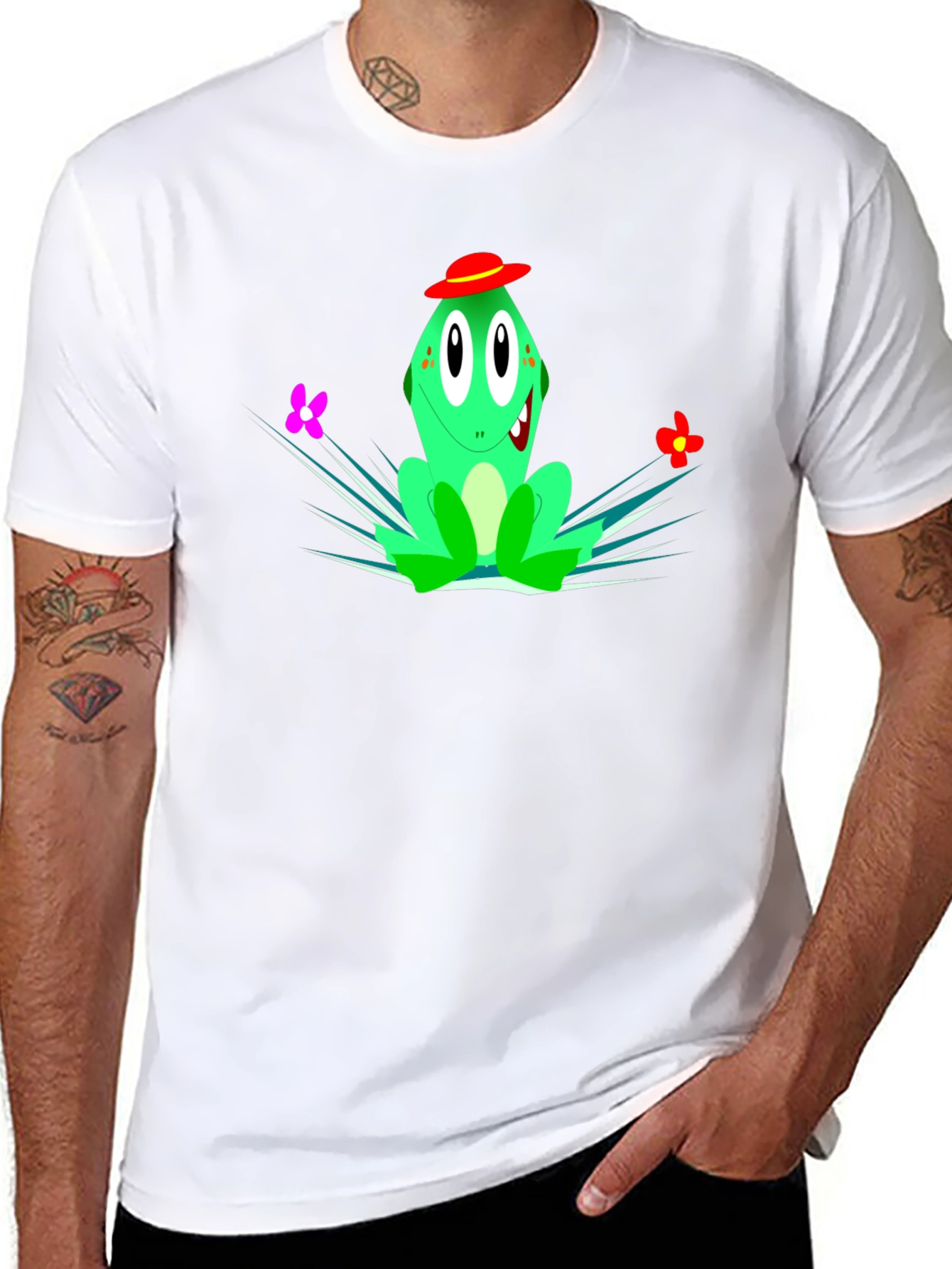 Fun Frog Graphic Black T-Shirt