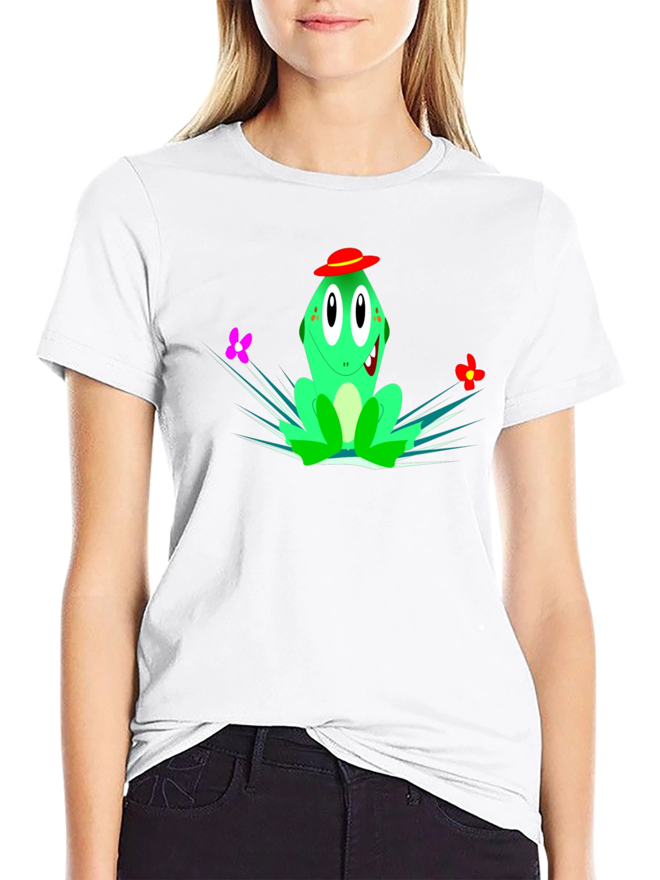 Fun Frog Graphic Black T-Shirt