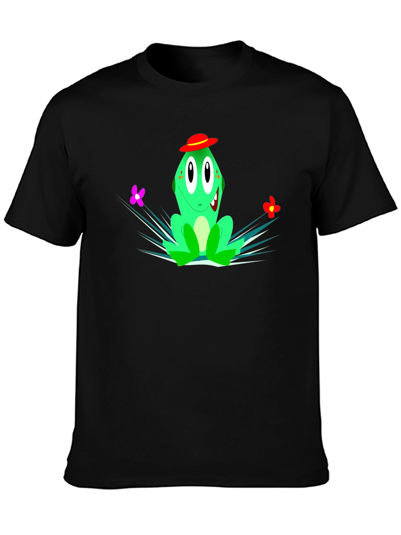 Fun Frog Graphic Black T-Shirt
