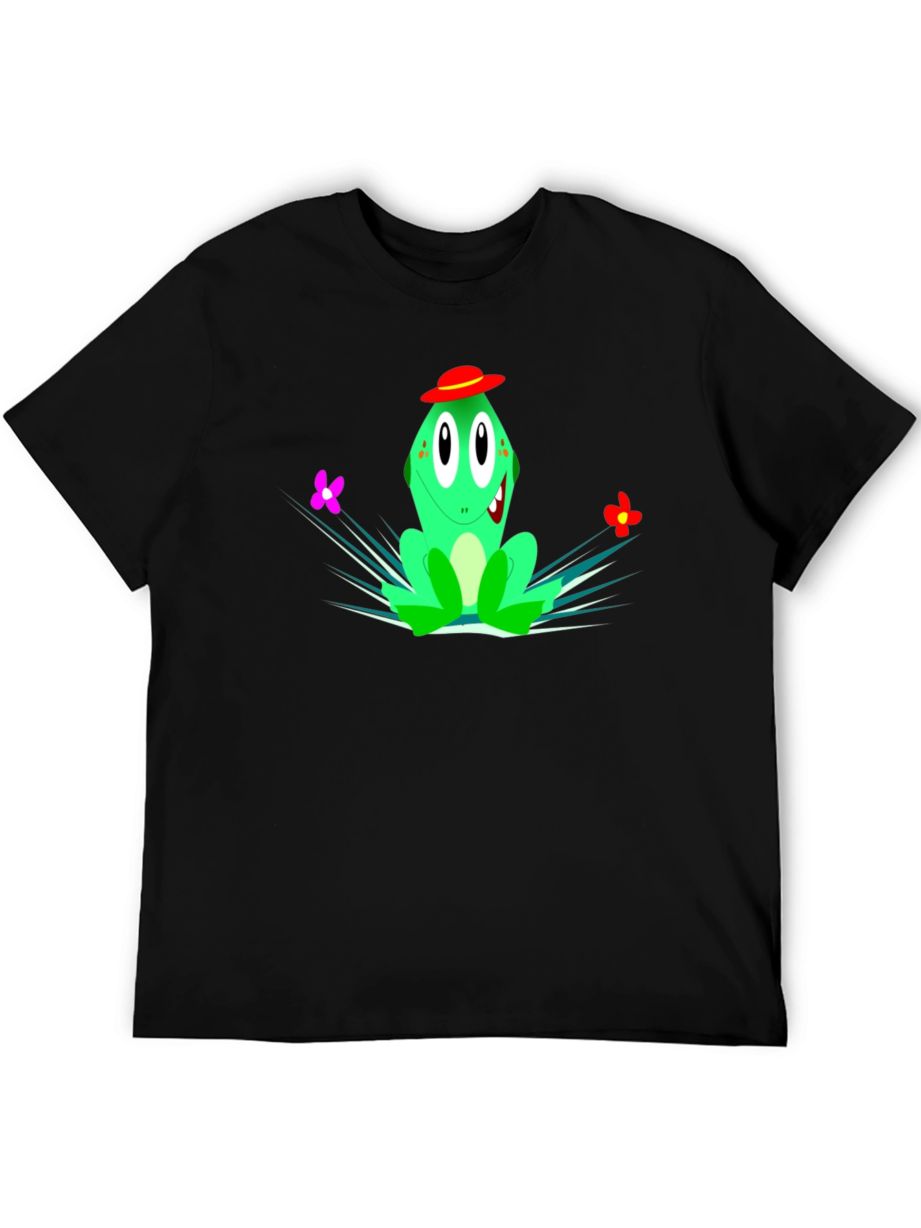 Fun Frog Graphic Black T-Shirt