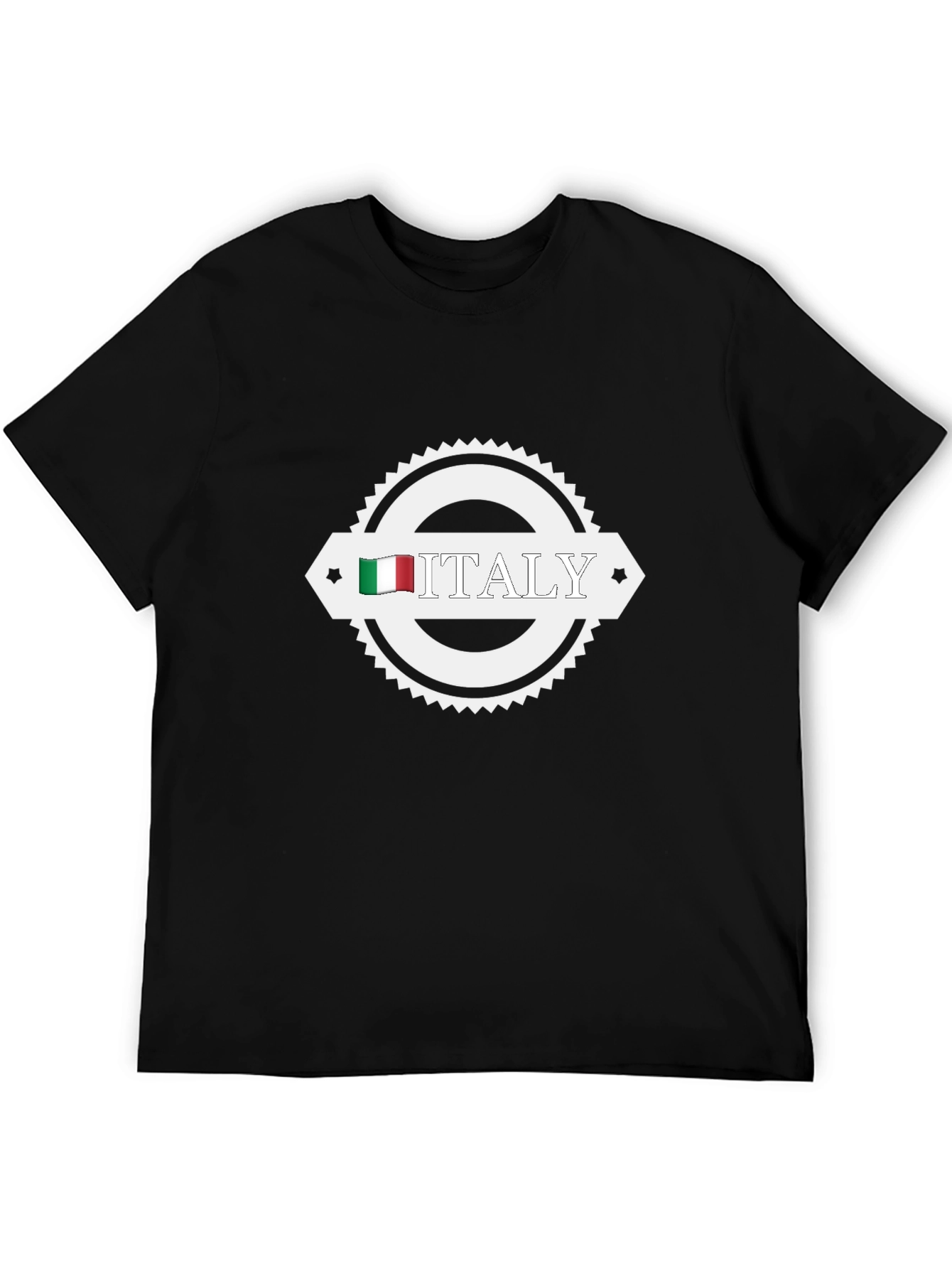 Italy Flag Graphic T-Shirt - Black
