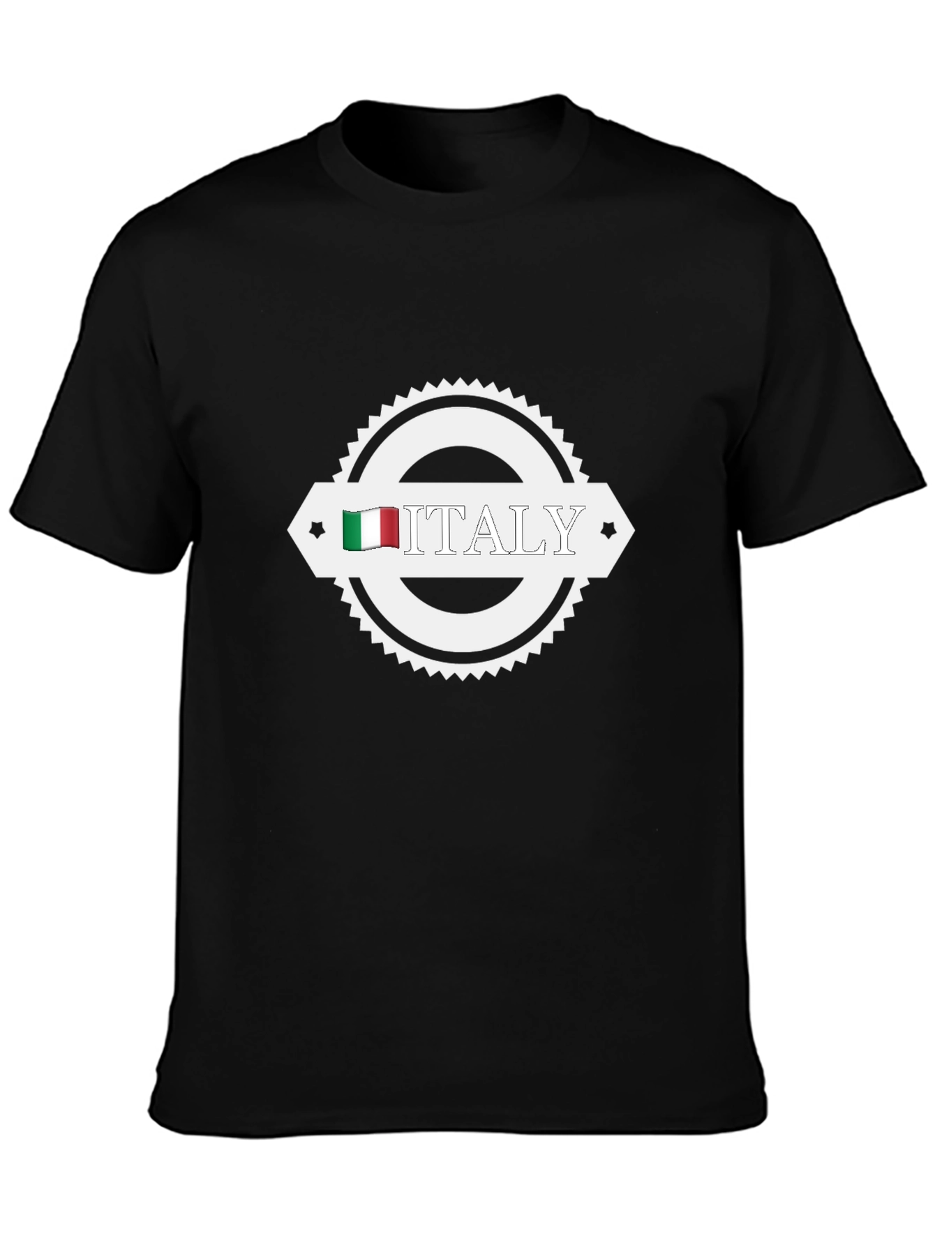 Italy Flag Graphic T-Shirt - Black