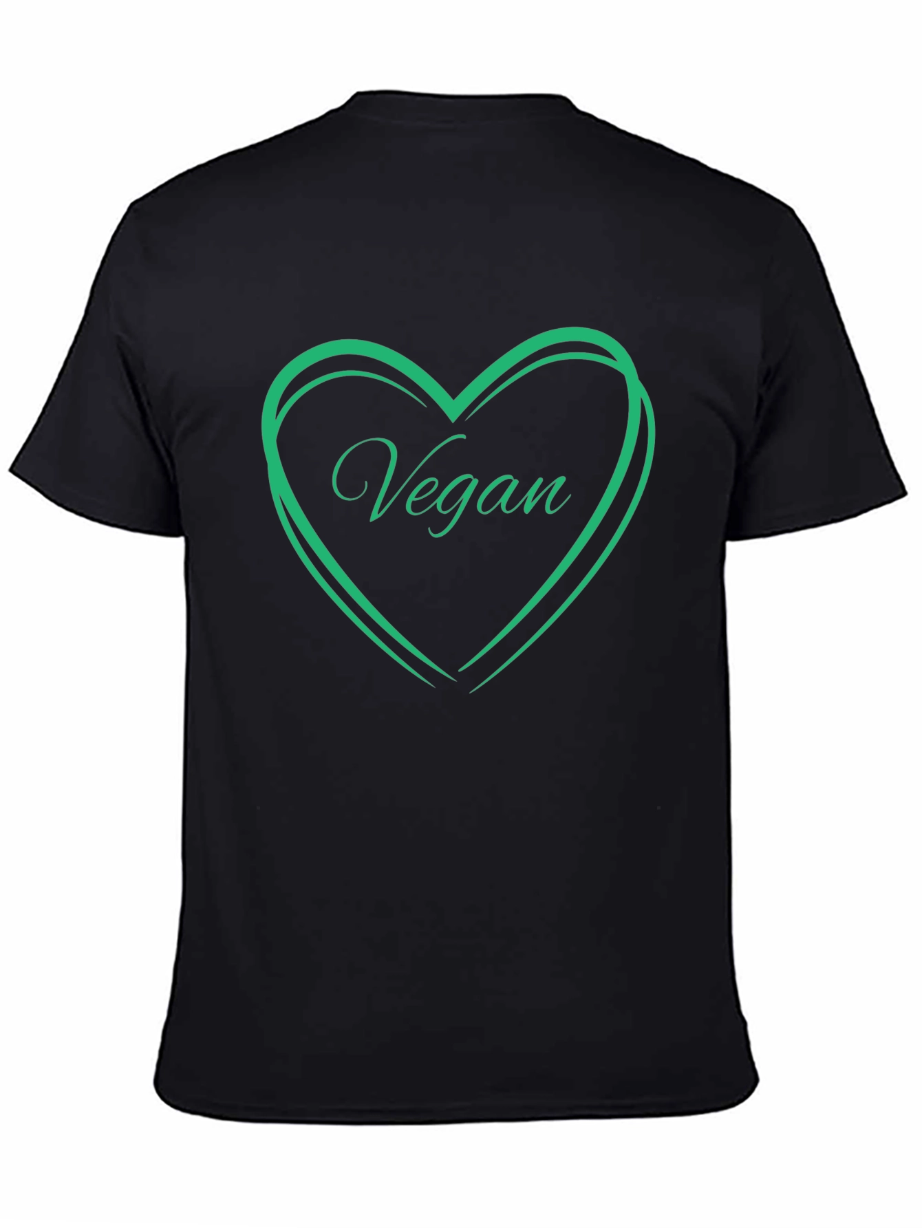 Vegan Heart T-Shirt - Black Cotton Tee