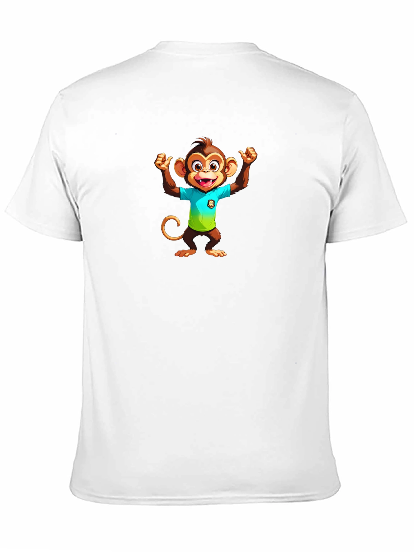 Monkey Cartoon Graphic Black T-Shirt