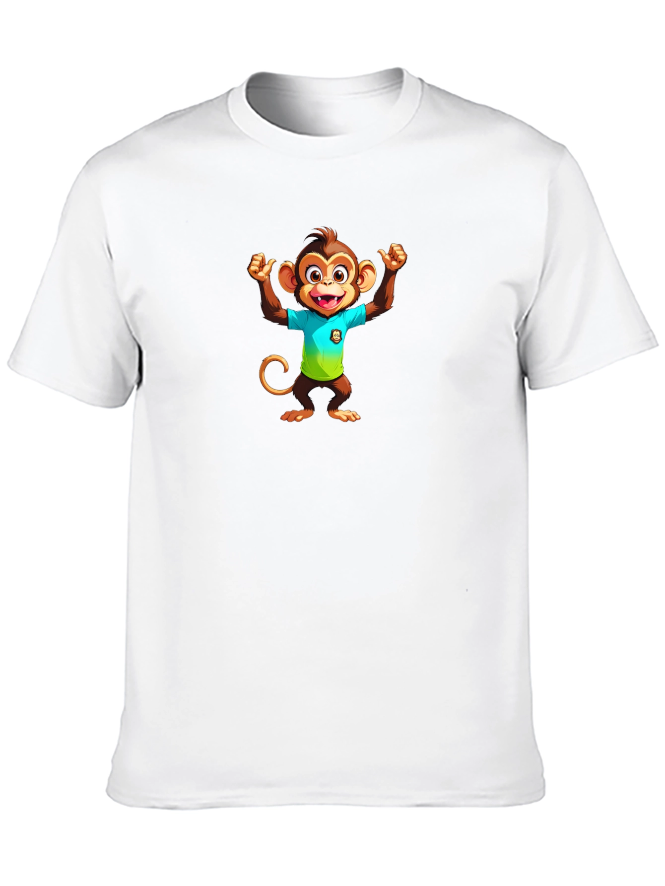 Monkey Cartoon Graphic Black T-Shirt
