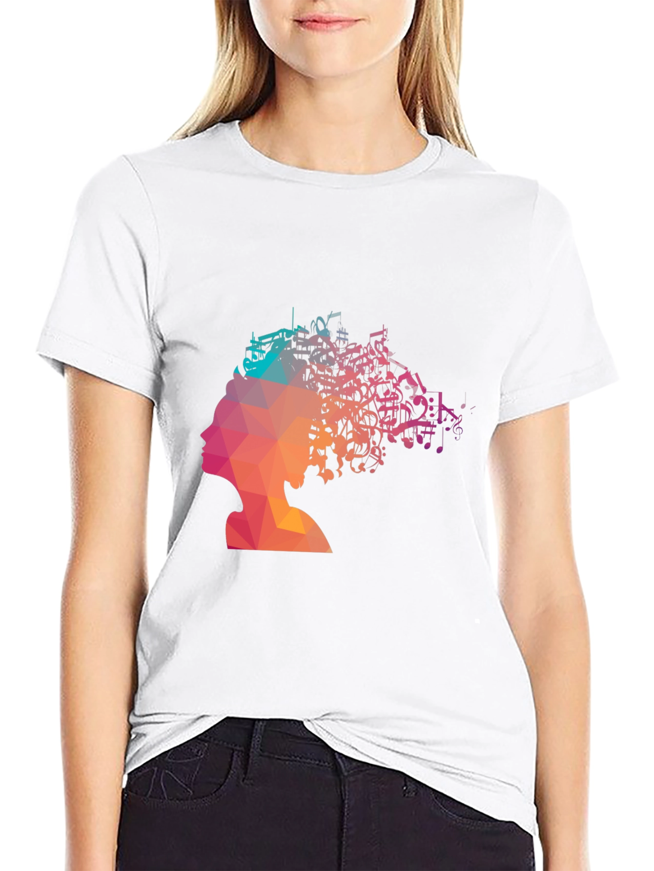 Music Mind T-Shirt - Poly Art Silhouette