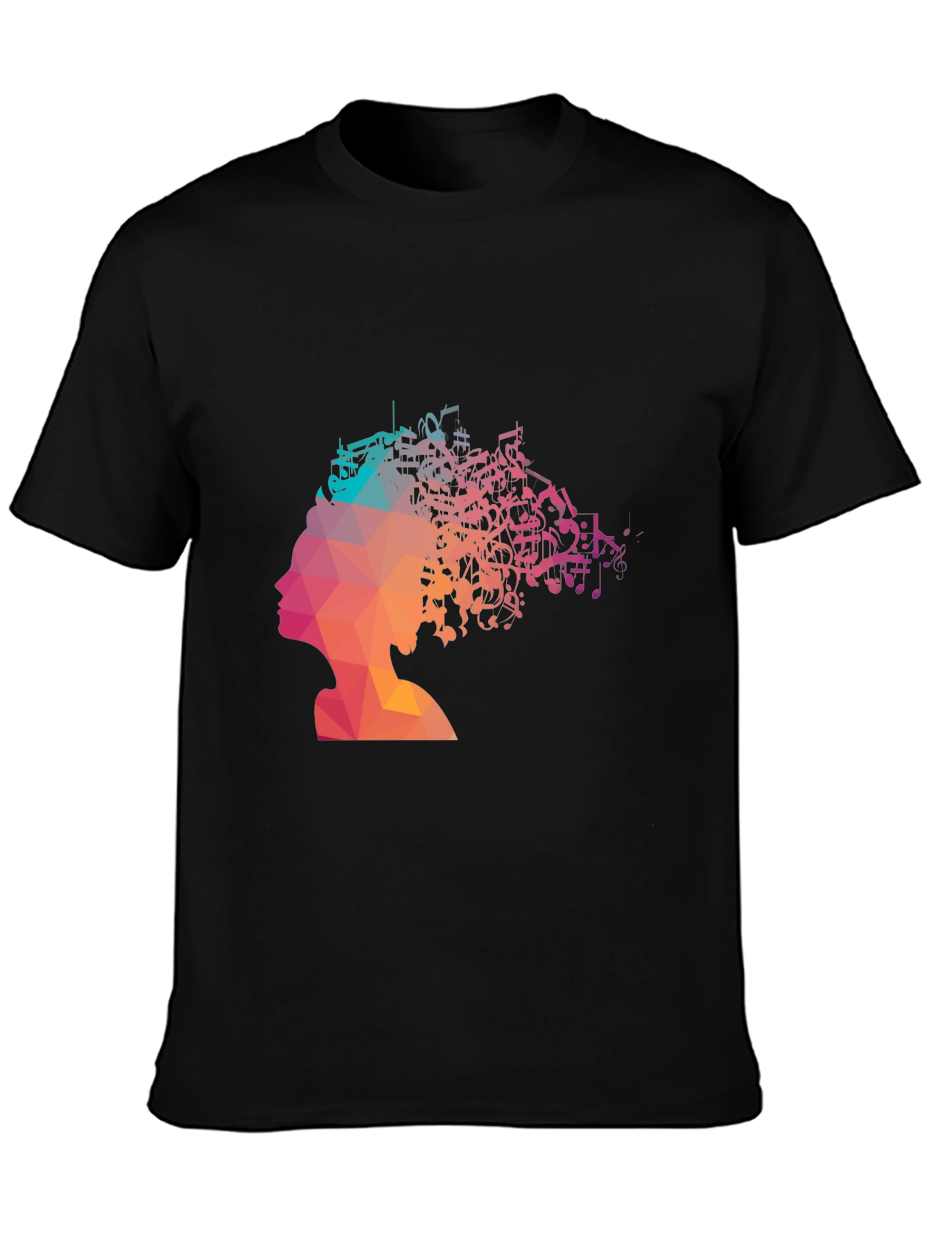 Music Mind T-Shirt - Poly Art Silhouette