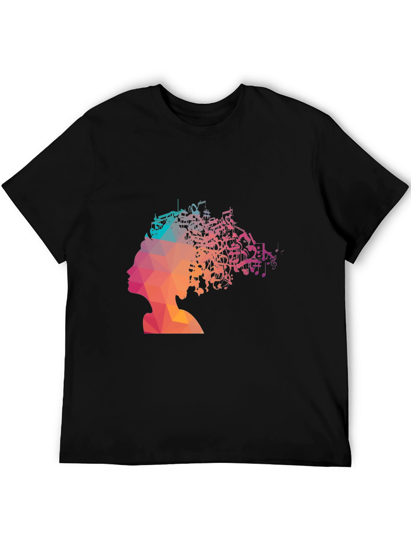 Music Mind T-Shirt - Poly Art Silhouette