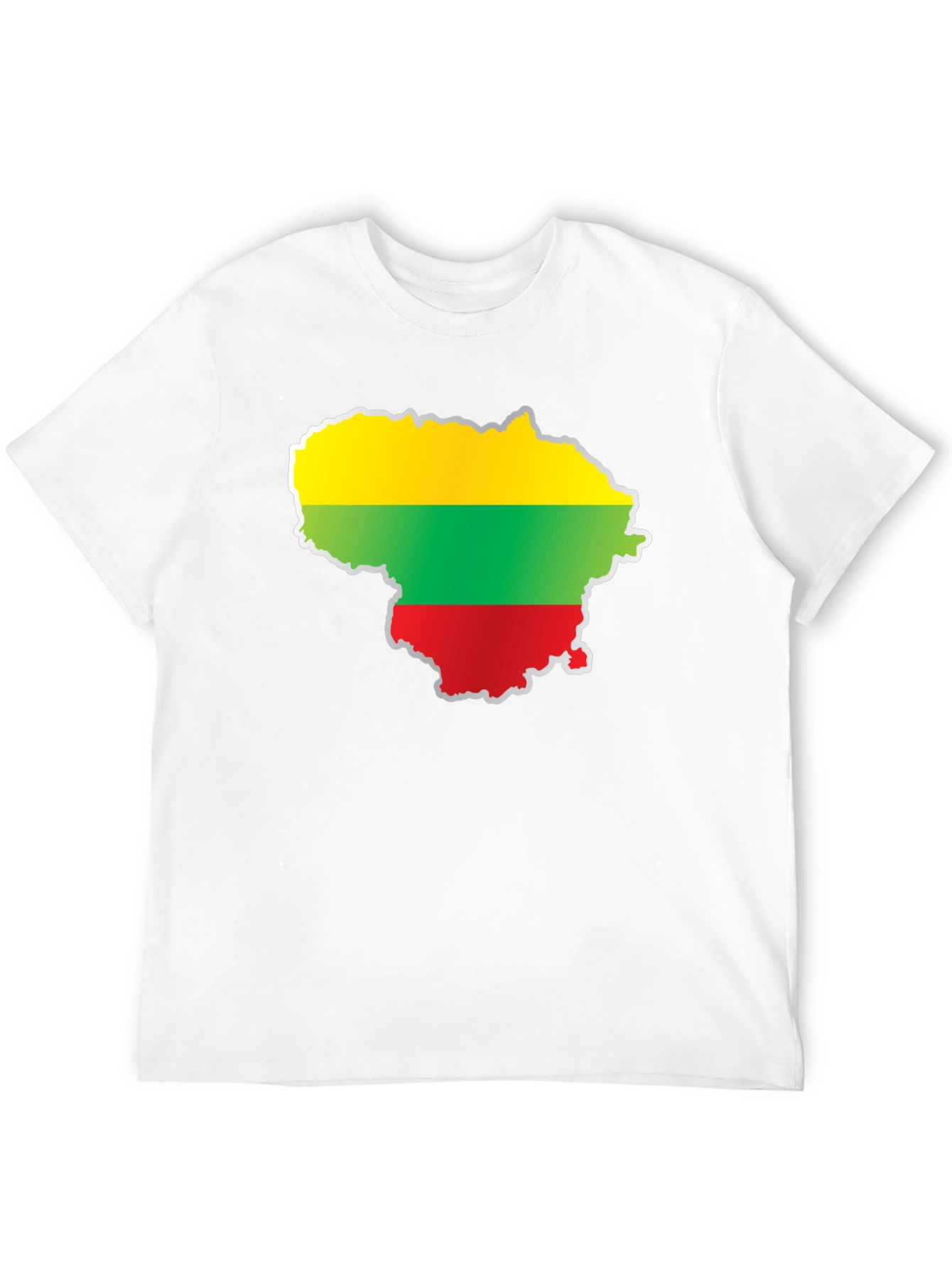 Lithuania Flag Map T-Shirt - Black
