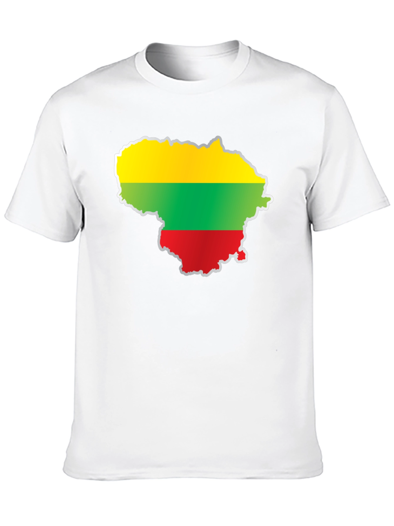 Lithuania Flag Map T-Shirt - Black