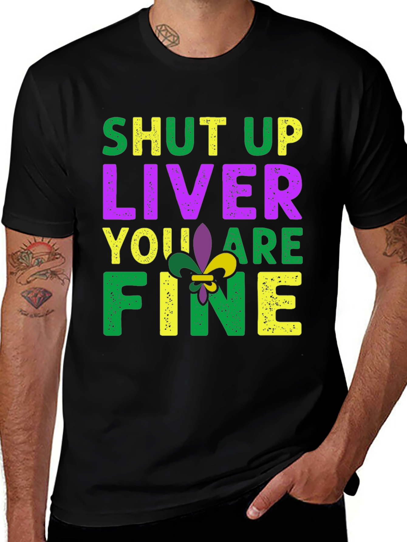 Shut Up Liver Youre Fine Black Graphic Tee
