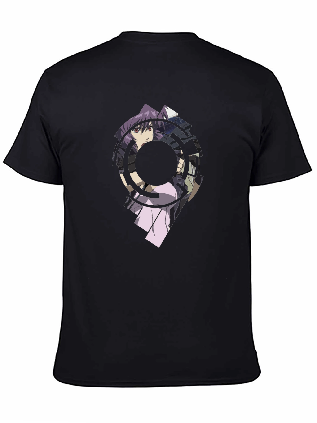 Anime Graphic Print Black T-Shirt