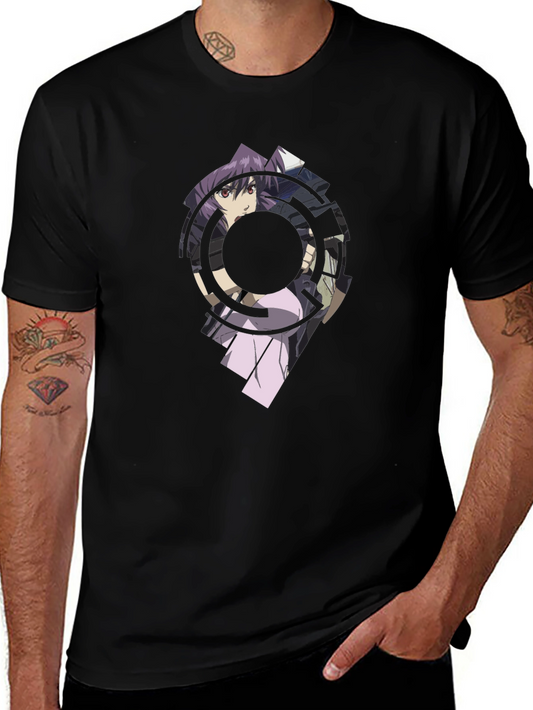Anime Graphic Print Black T-Shirt