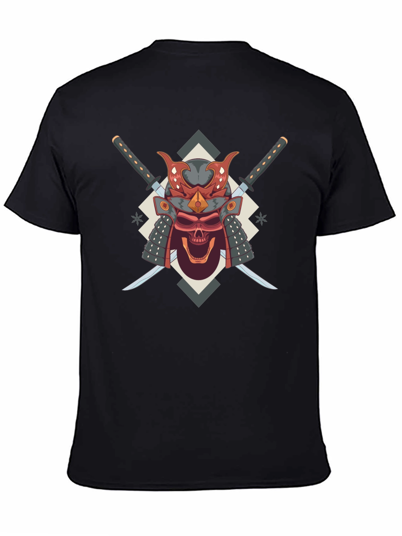 Samurai Skull Graphic Tee - Bold Edgy Design