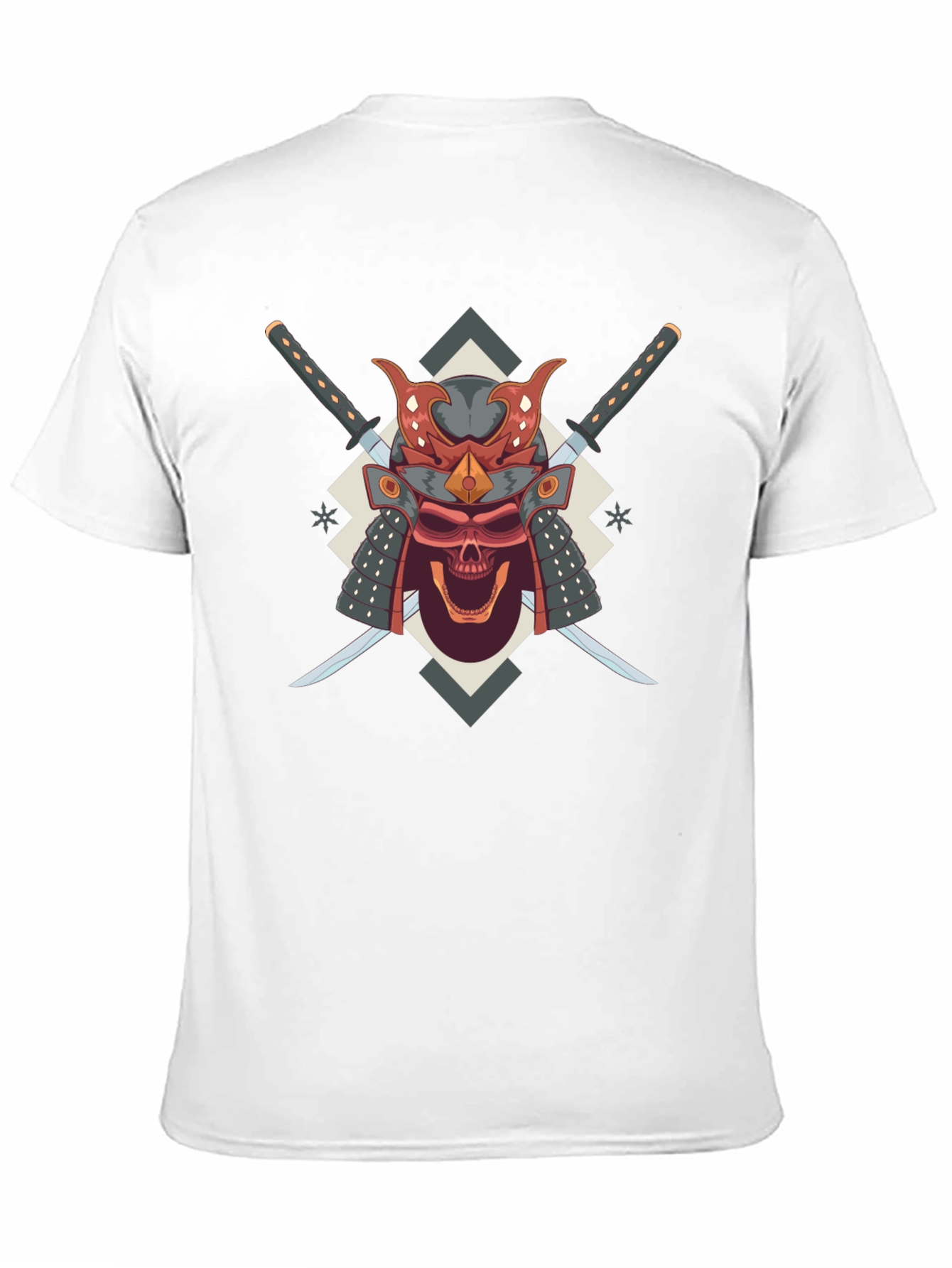 Samurai Skull Graphic Tee - Bold Edgy Design
