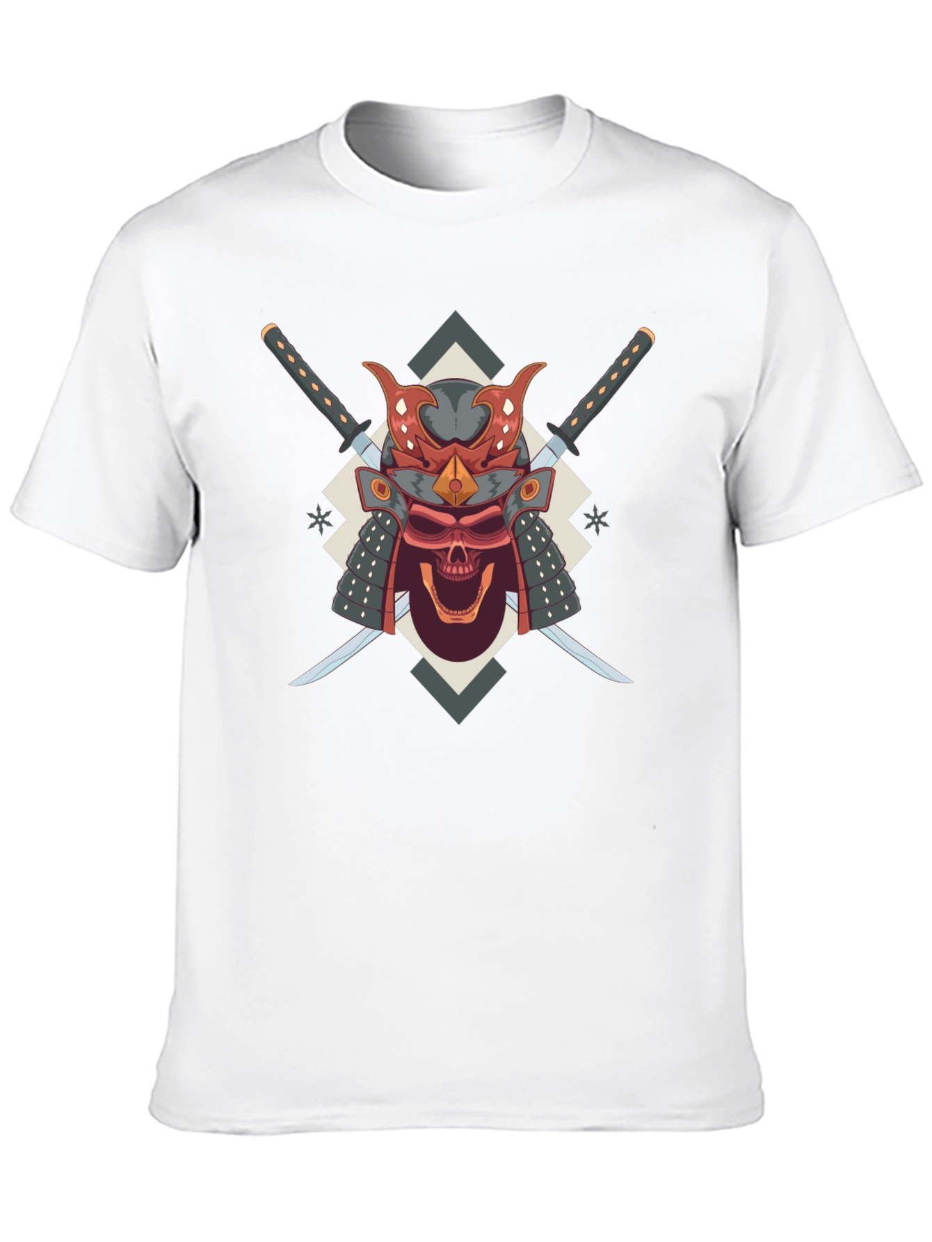 Samurai Skull Graphic Tee - Bold Edgy Design