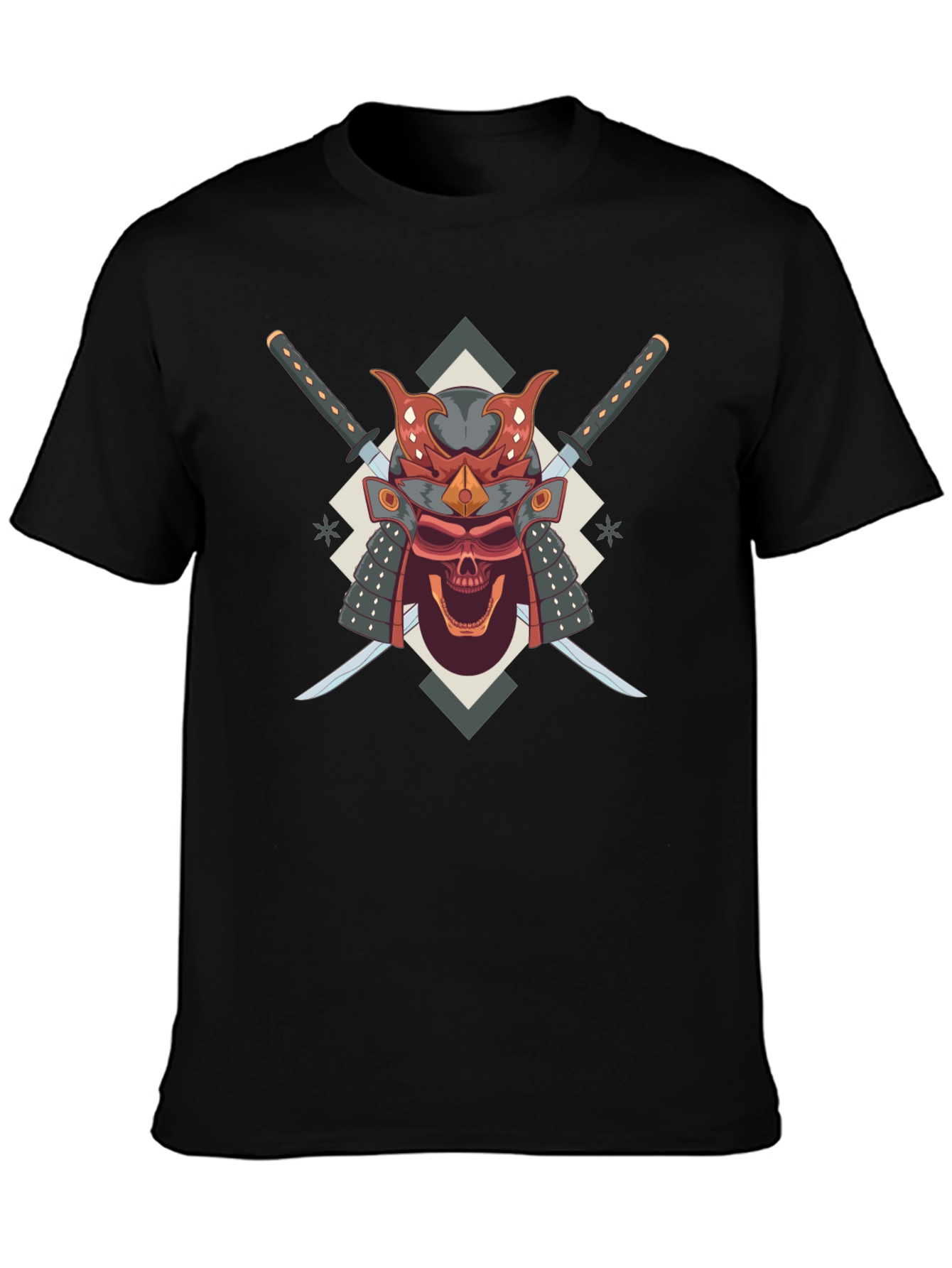 Samurai Skull Graphic Tee - Bold Edgy Design