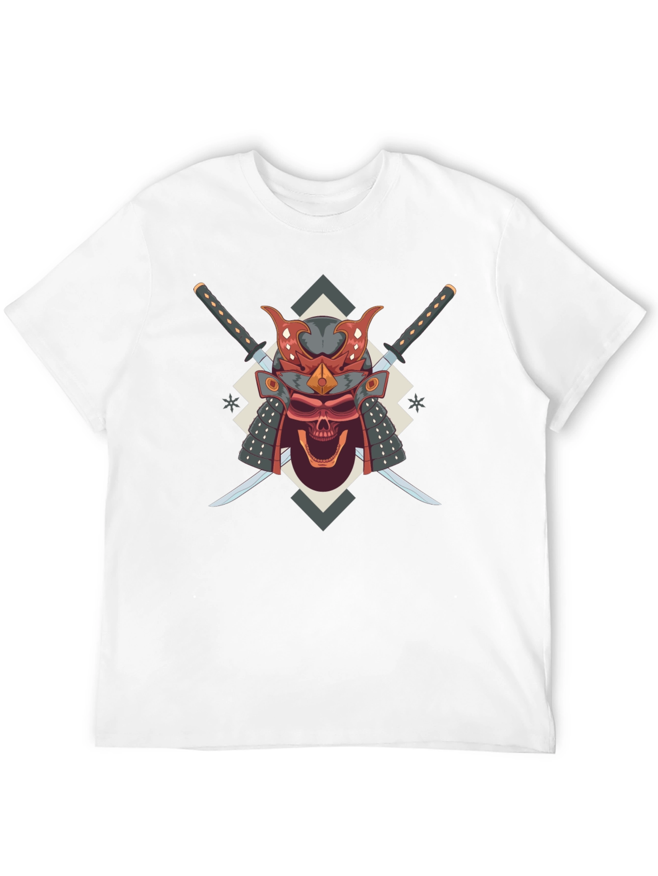 Samurai Skull Graphic Tee - Bold Edgy Design