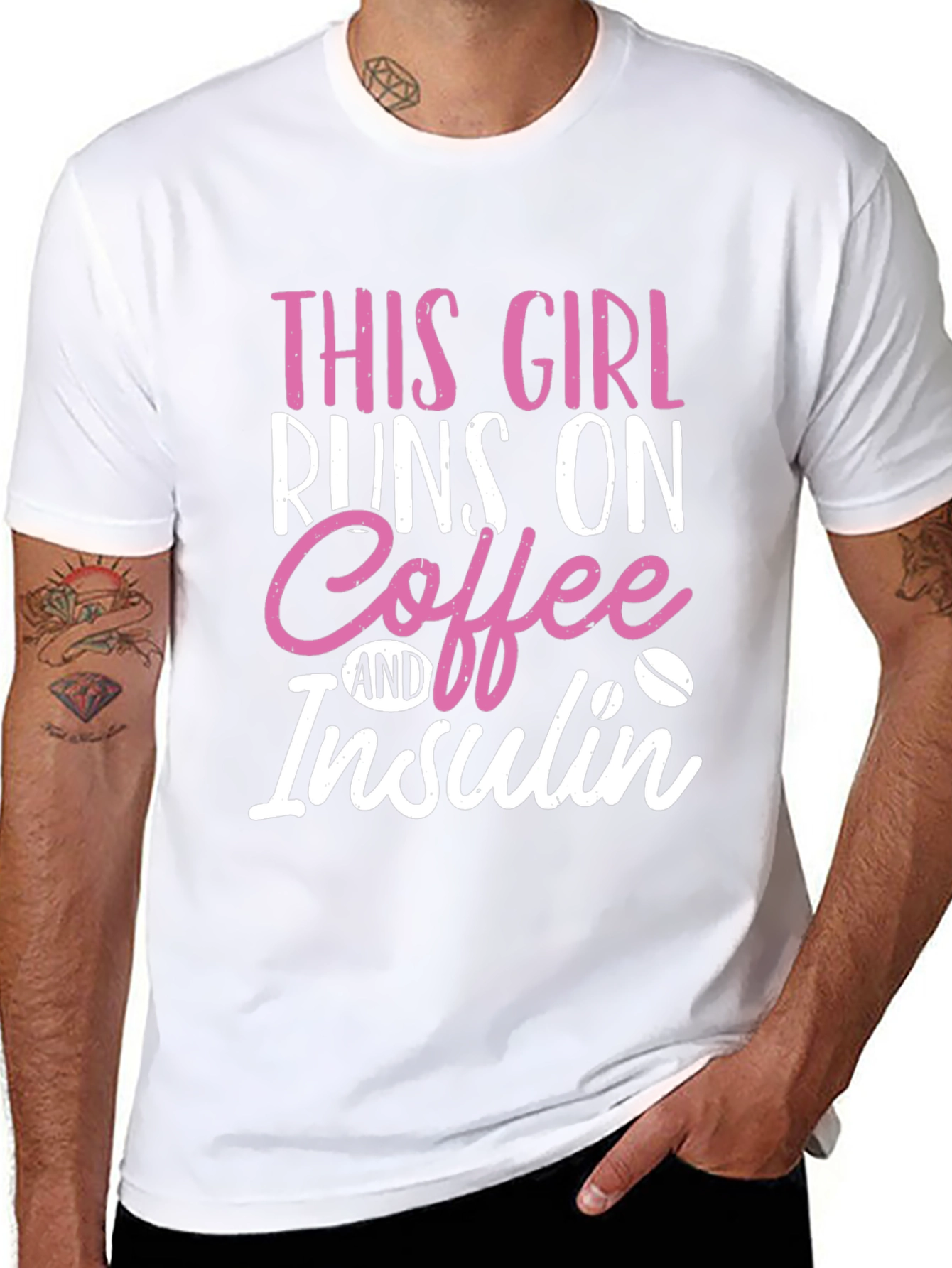 This Girl Runs on Coffee & Insulin Graphic Tee