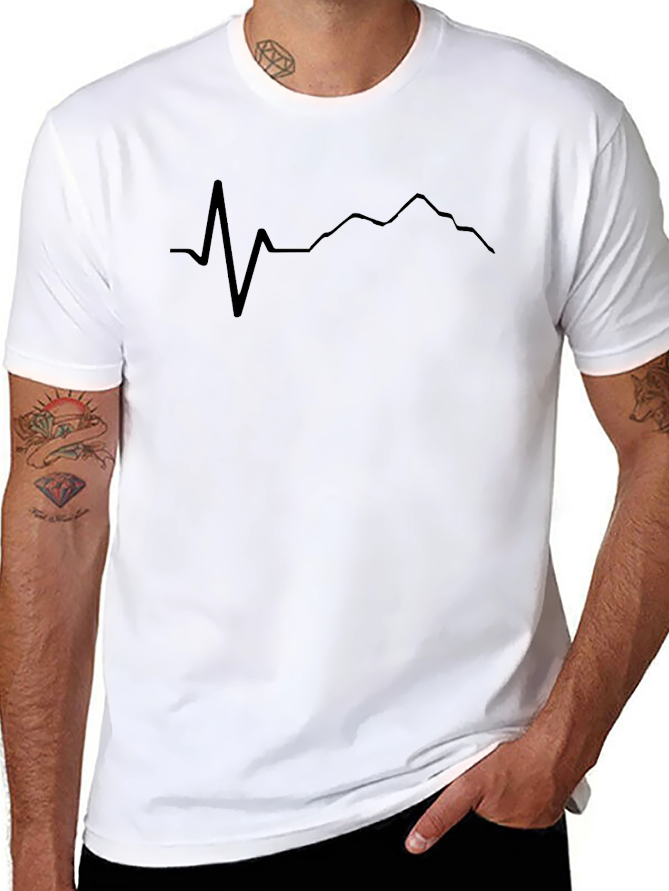 Mountain Heartbeat Tee - Black Graphic T-Shirt