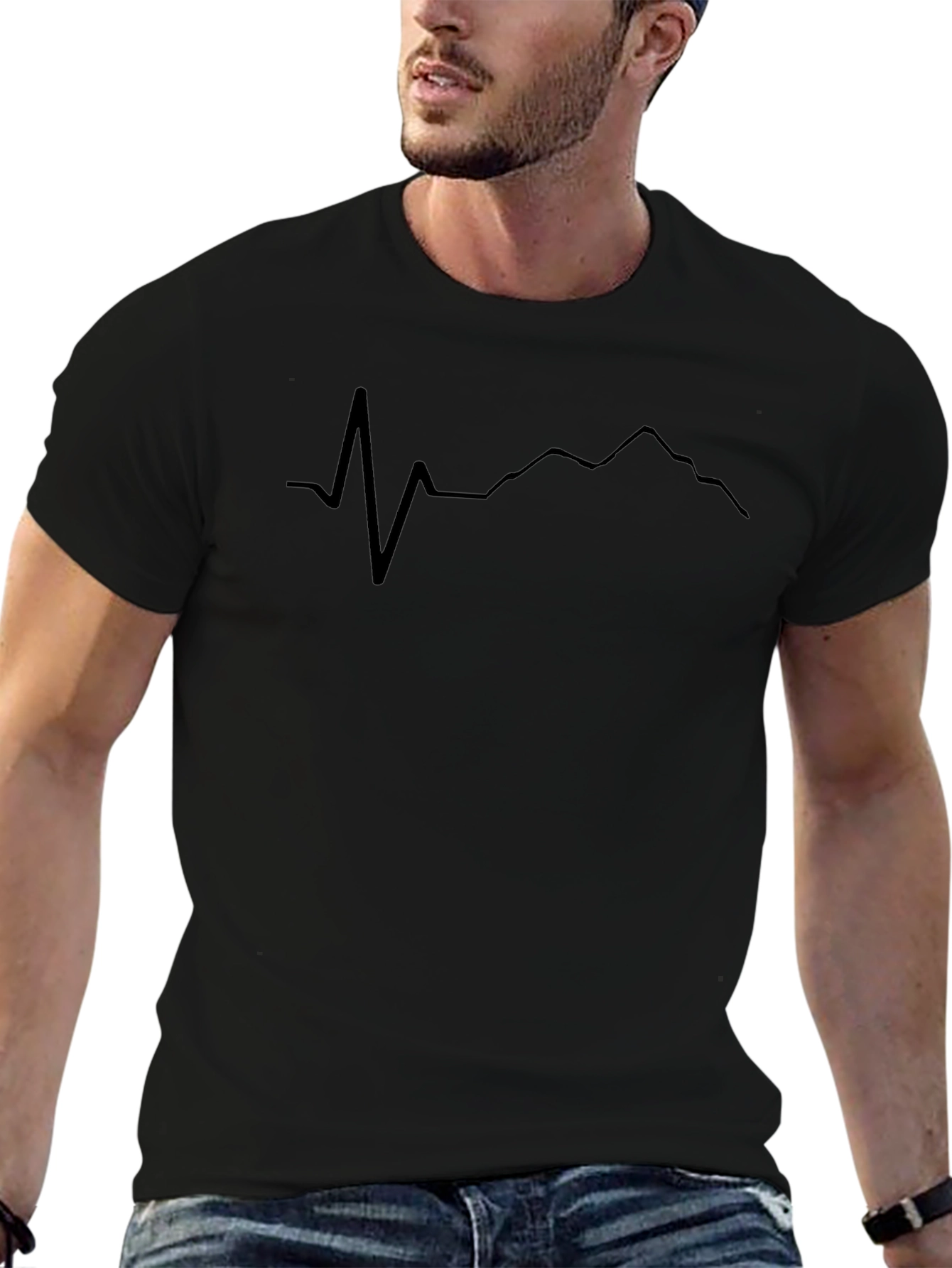 Mountain Heartbeat Tee - Black Graphic T-Shirt