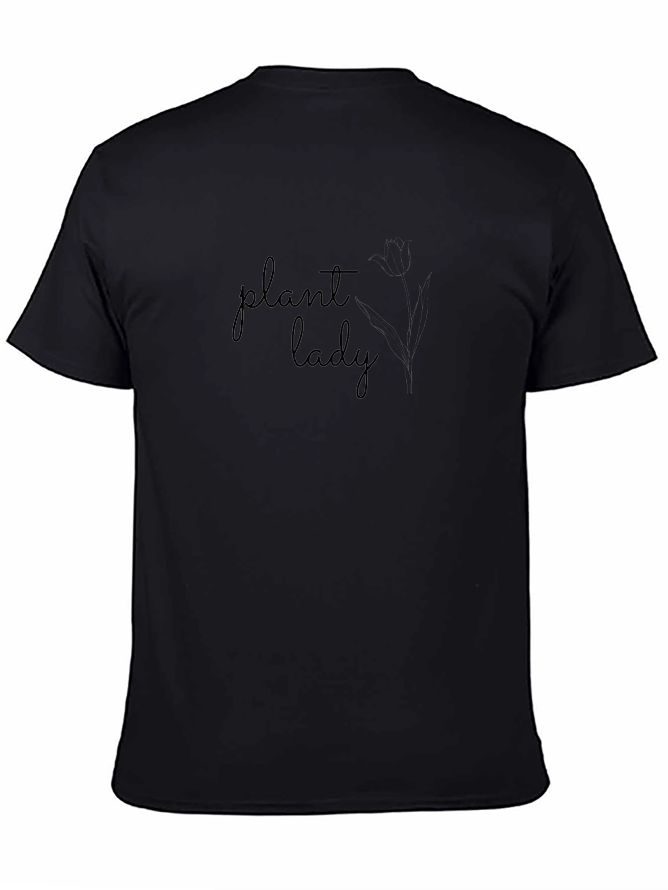 Plant Lady Black T-Shirt - Nature Lover Tee