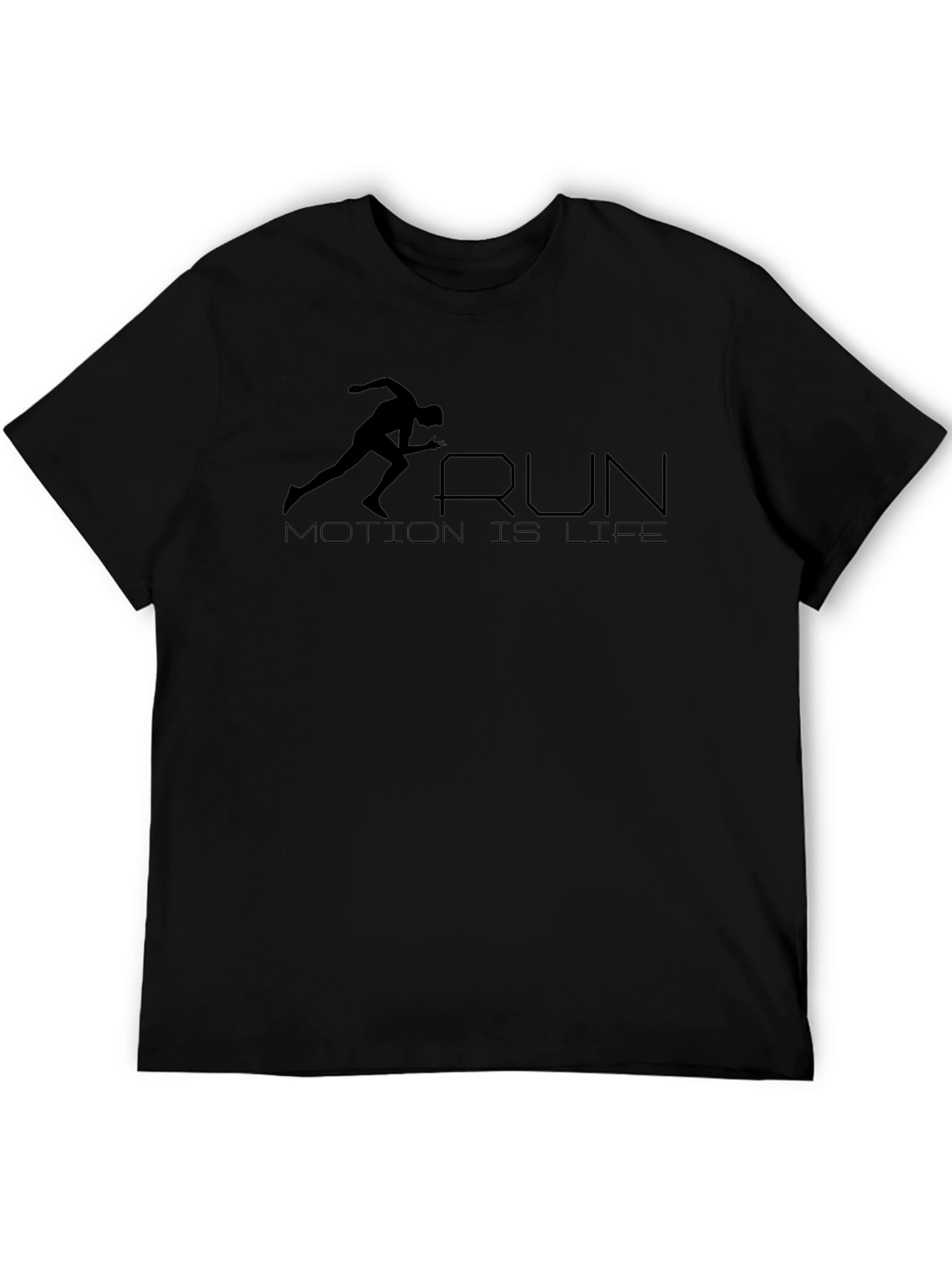 Run Motion Is Life Graphic Tee - Black