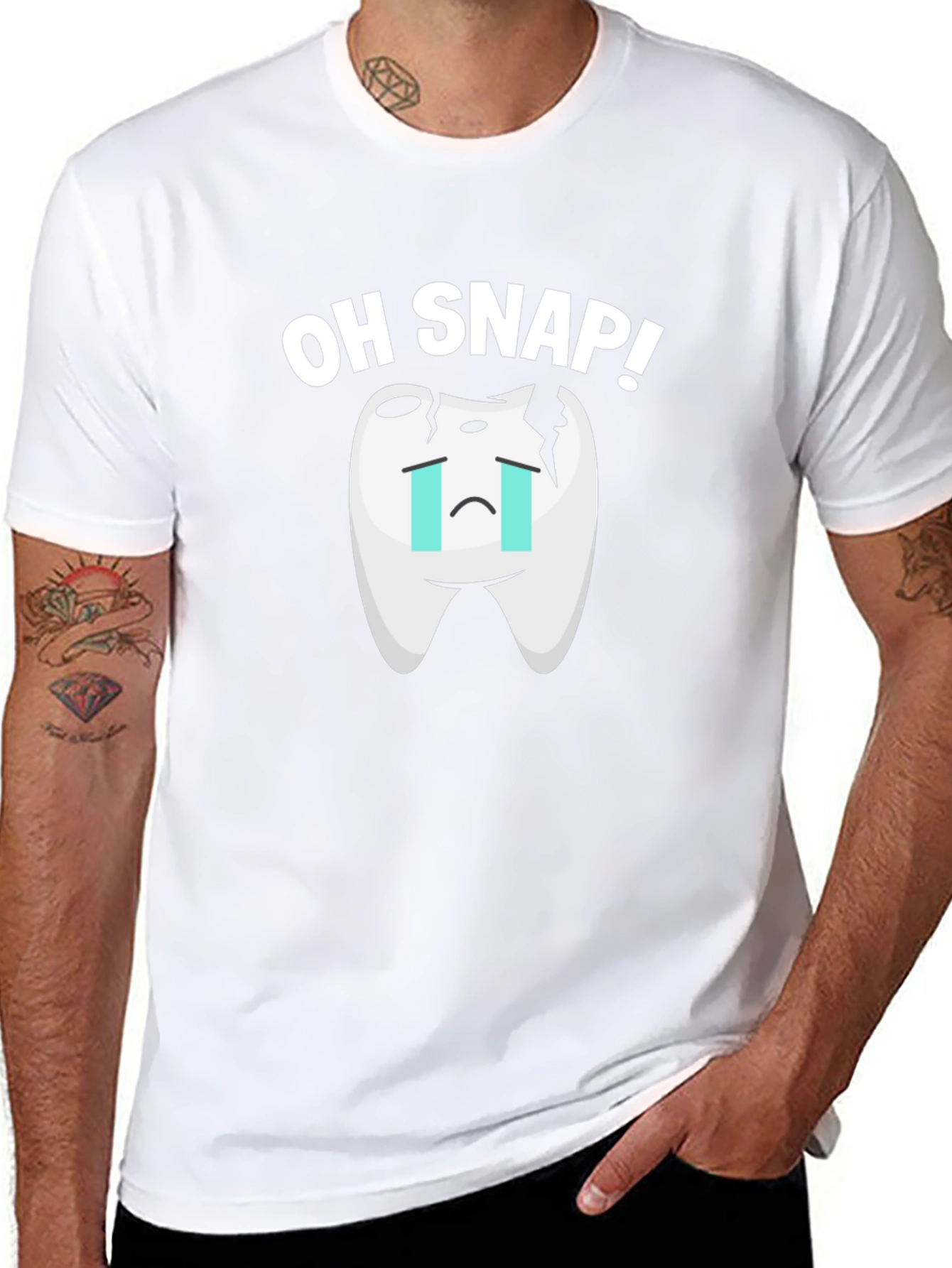 Oh Snap Broken Tooth Graphic T-Shirt