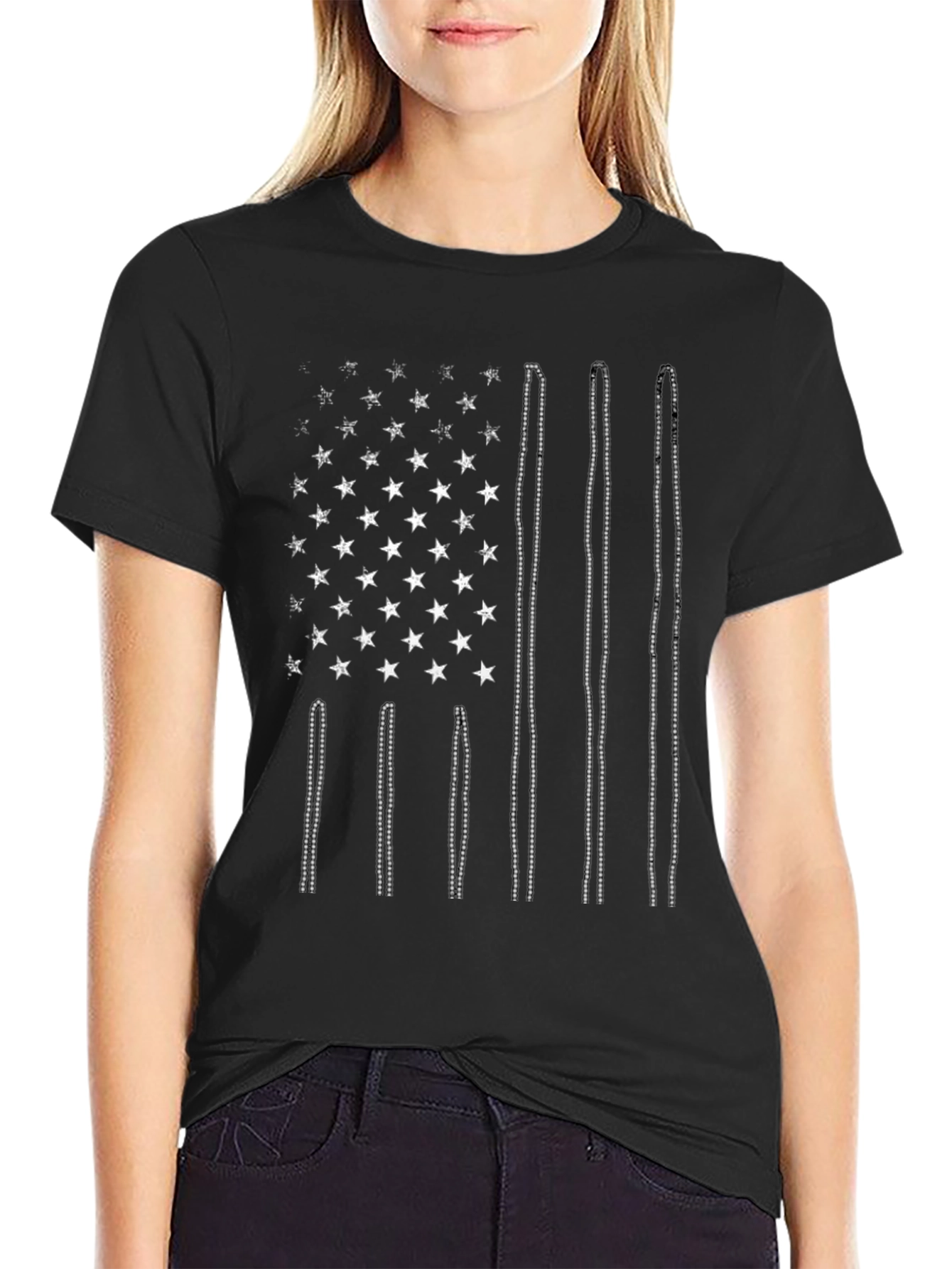 USA Flag Drum Sticks Graphic T-Shirt