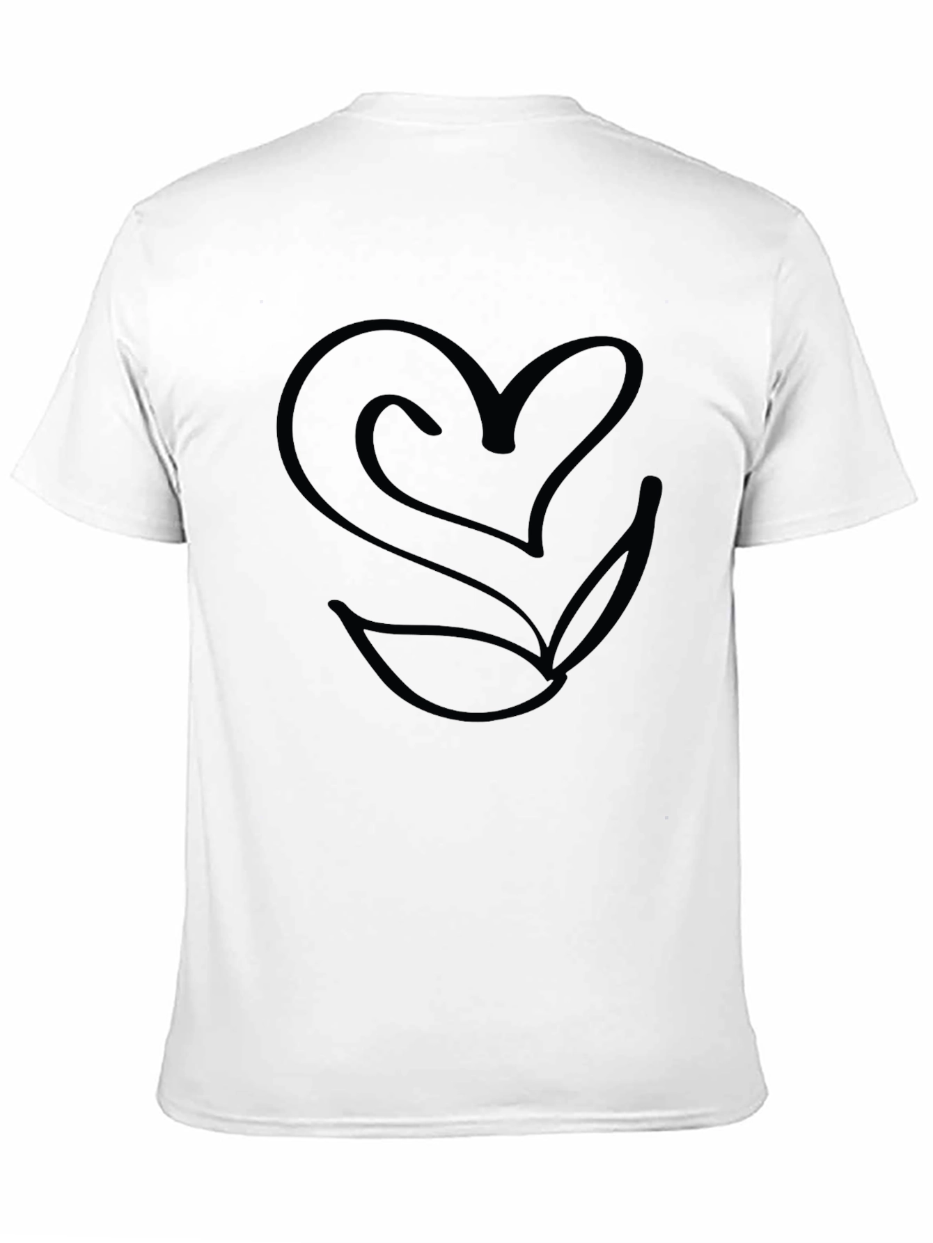 Heart & Leaf Graphic Black T-Shirt
