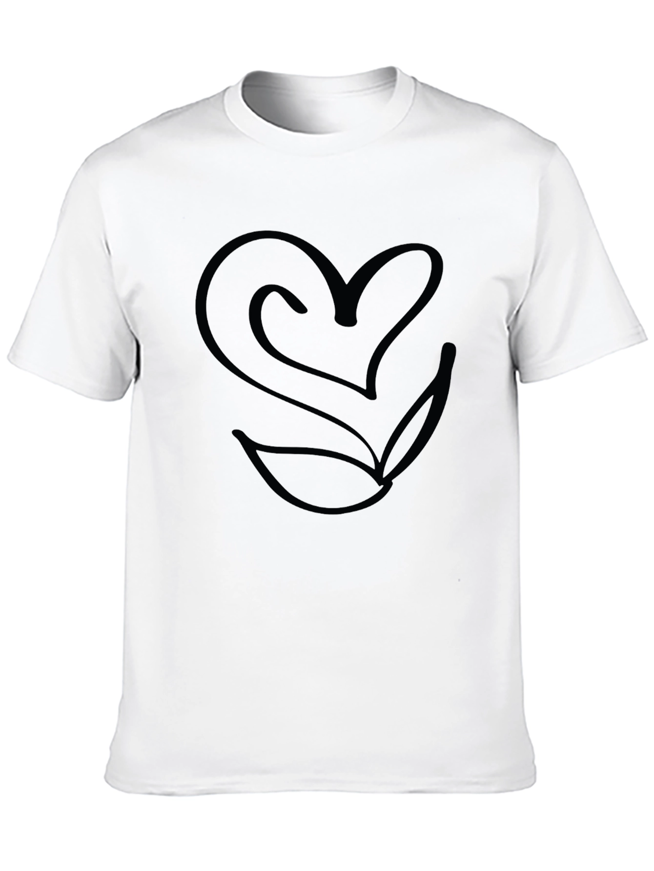 Heart & Leaf Graphic Black T-Shirt