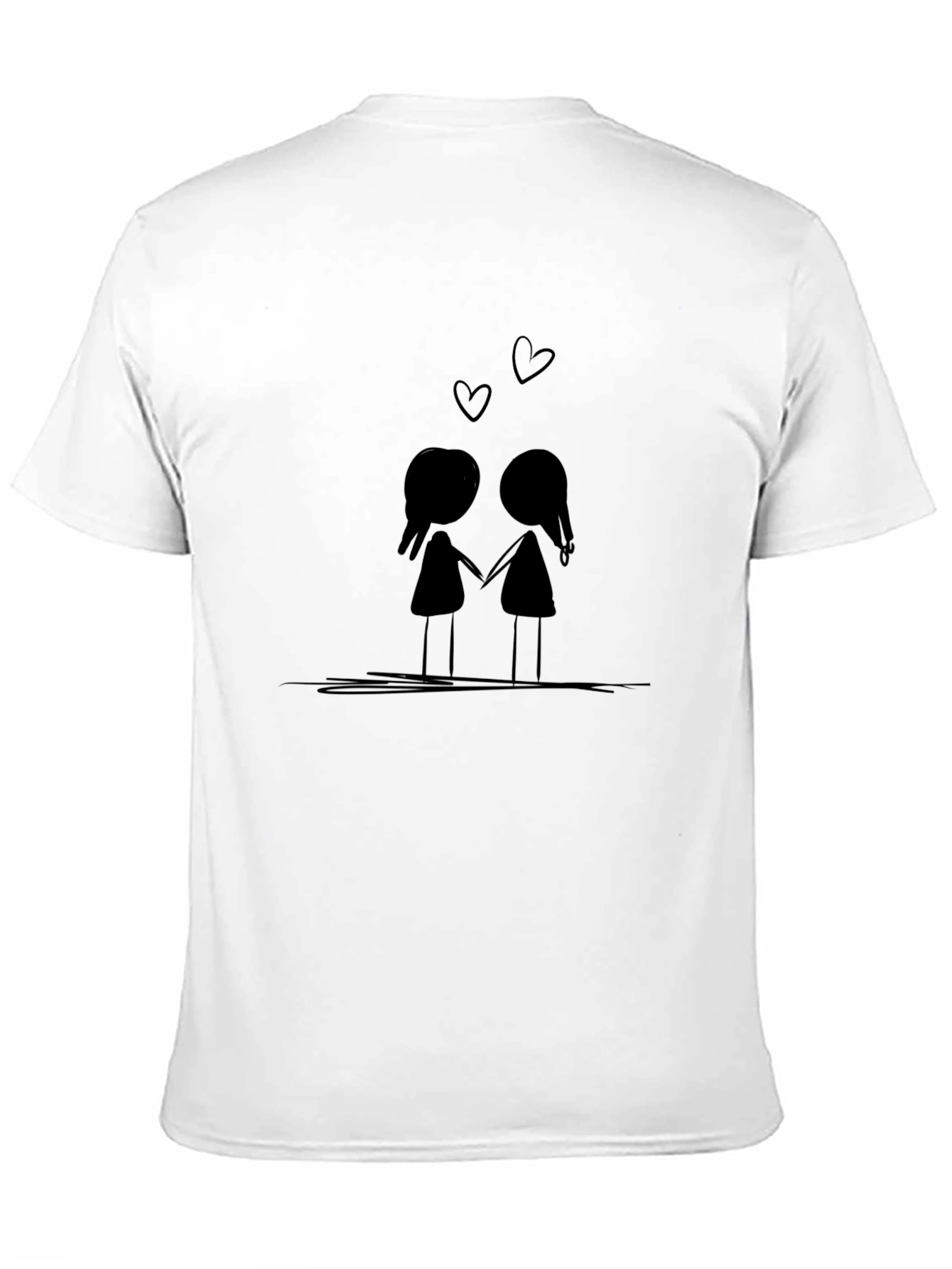 Couple Love Graphic Tee - Black Cotton T-Shirt