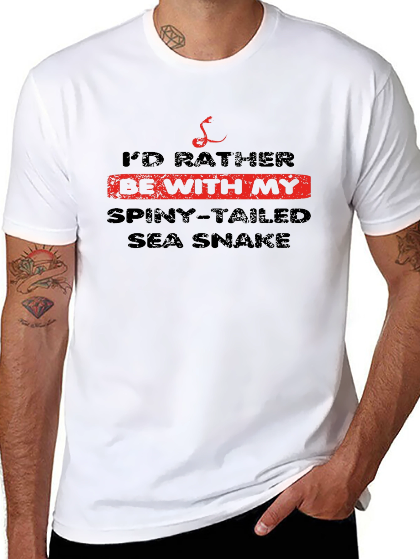 Spiny-Tailed Sea Snake Graphic Tee - Black