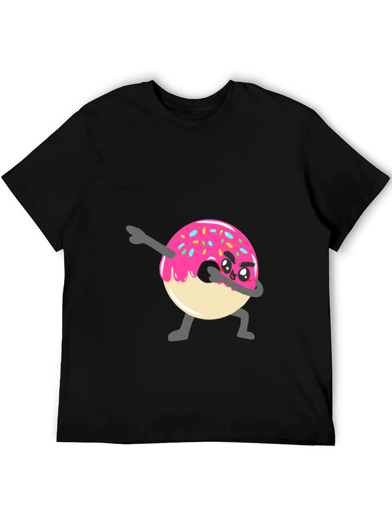 Dabbing Donut Graphic Tee - Funny Cartoon T-Shirt