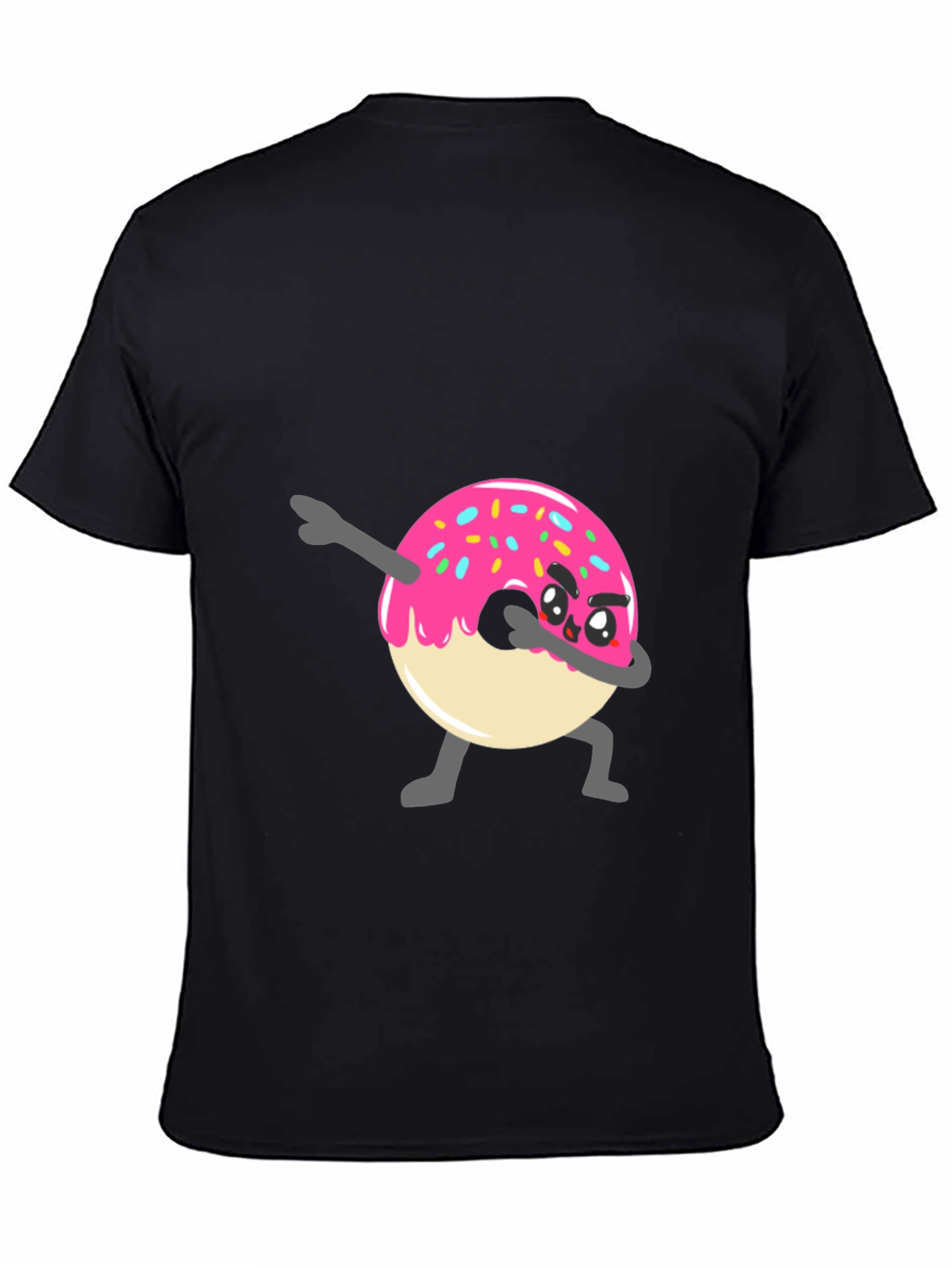 Dabbing Donut Graphic Tee - Funny Cartoon T-Shirt