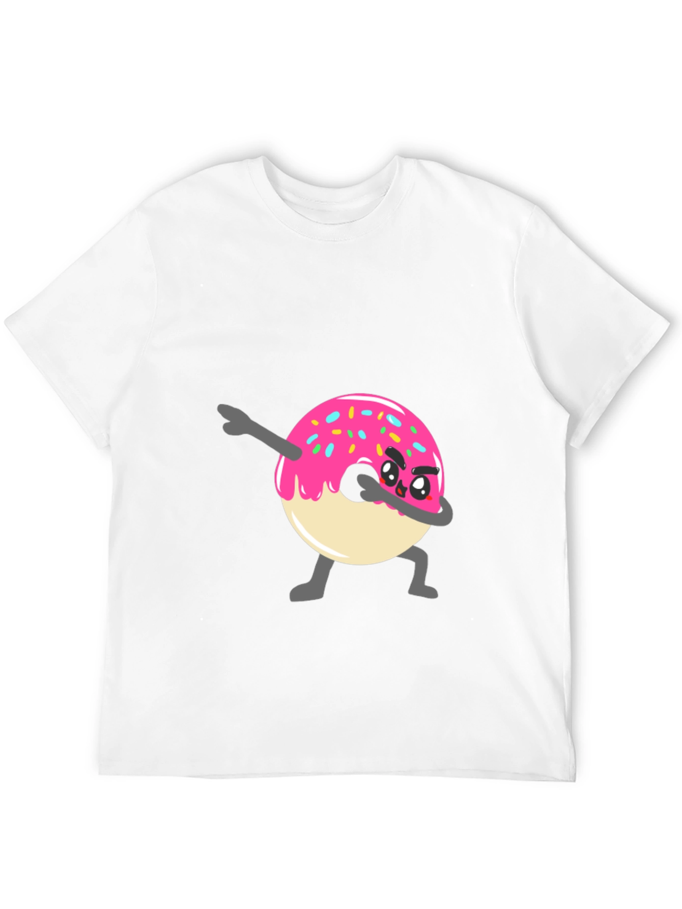 Dabbing Donut Graphic Tee - Funny Cartoon T-Shirt