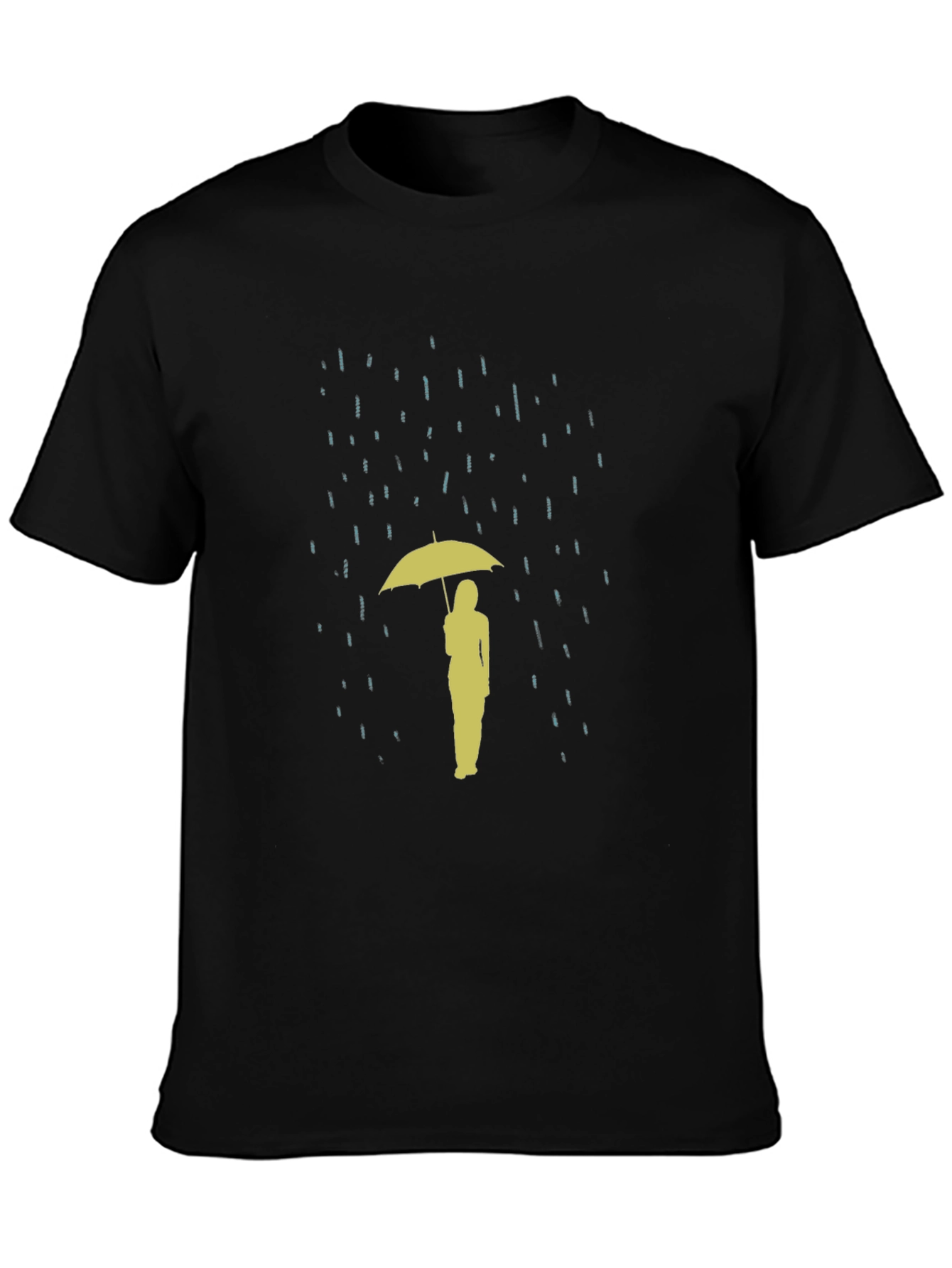Rainy Day T-Shirt: Silhouette Umbrella Design