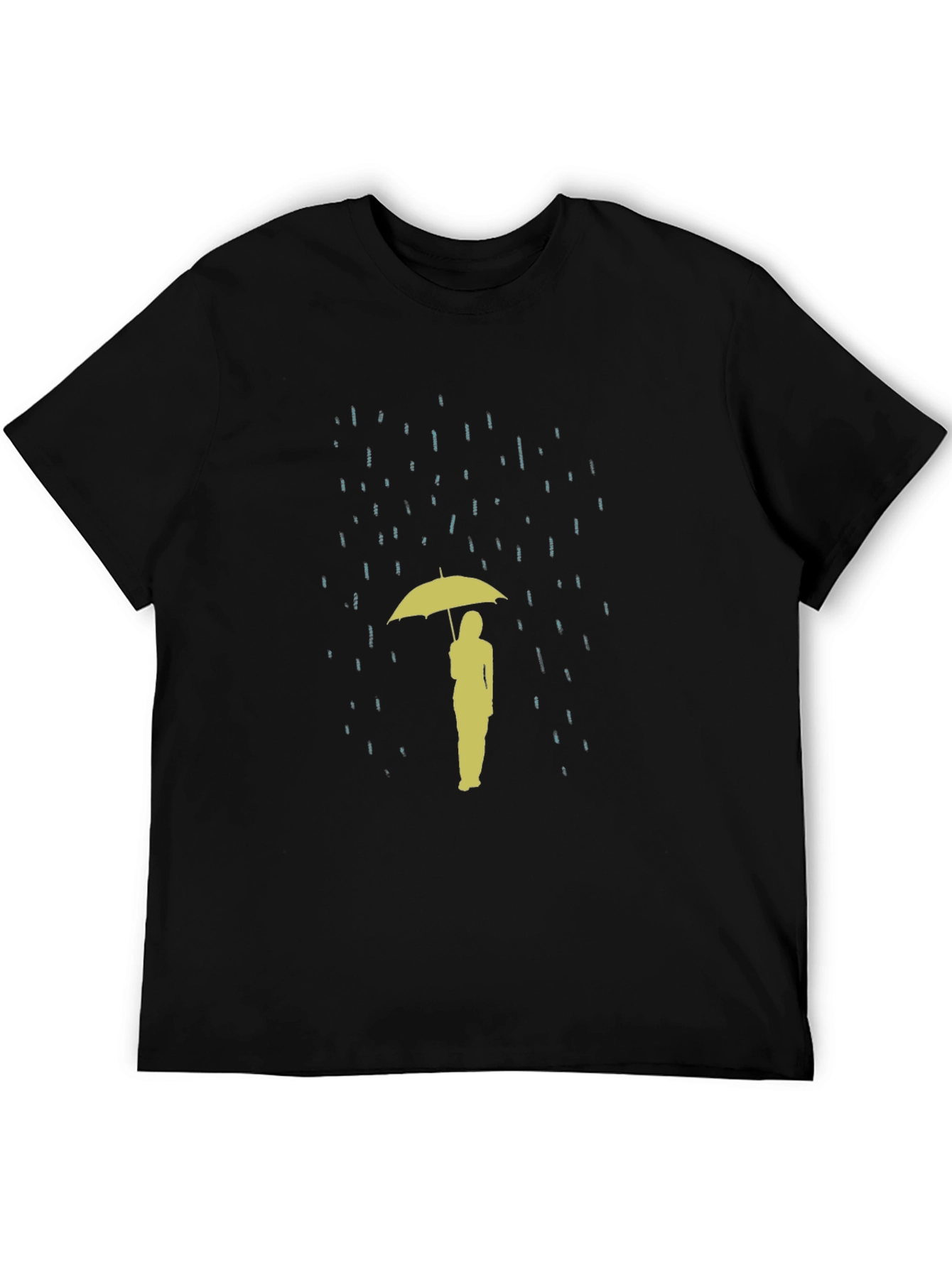 Rainy Day T-Shirt: Silhouette Umbrella Design