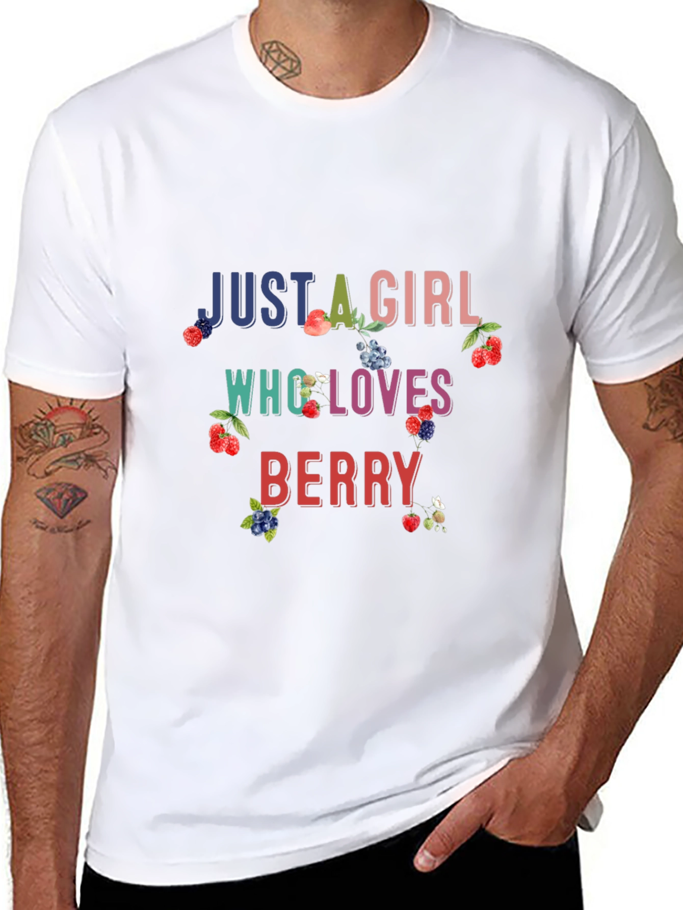 Just A Girl Who Loves Berry Black T-Shirt