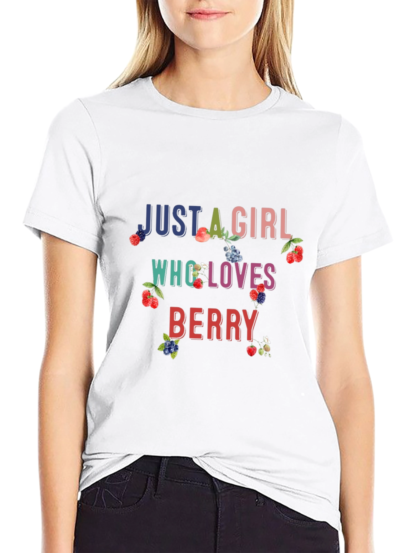 Just A Girl Who Loves Berry Black T-Shirt