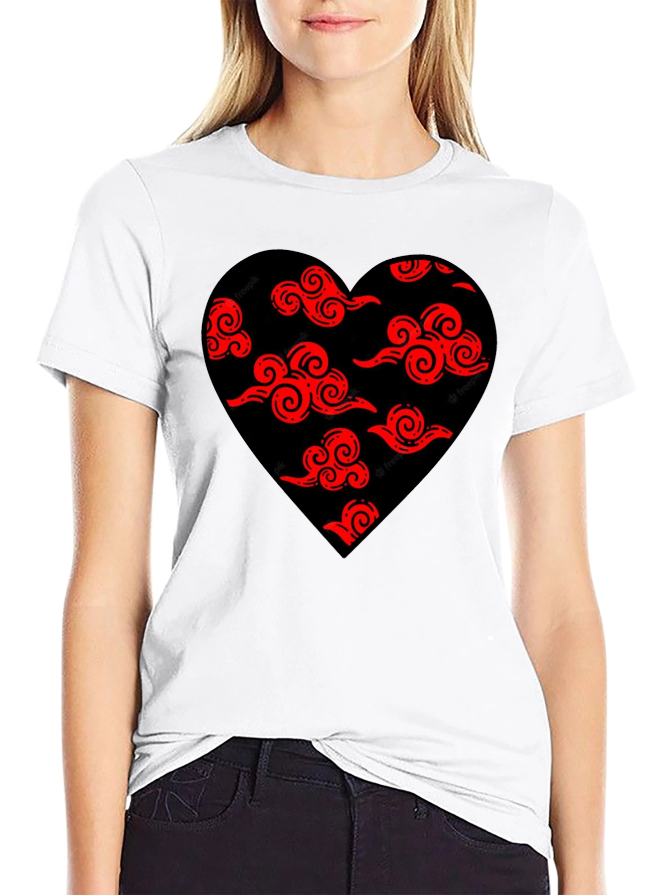 Akatsuki Cloud Heart Black T-Shirt