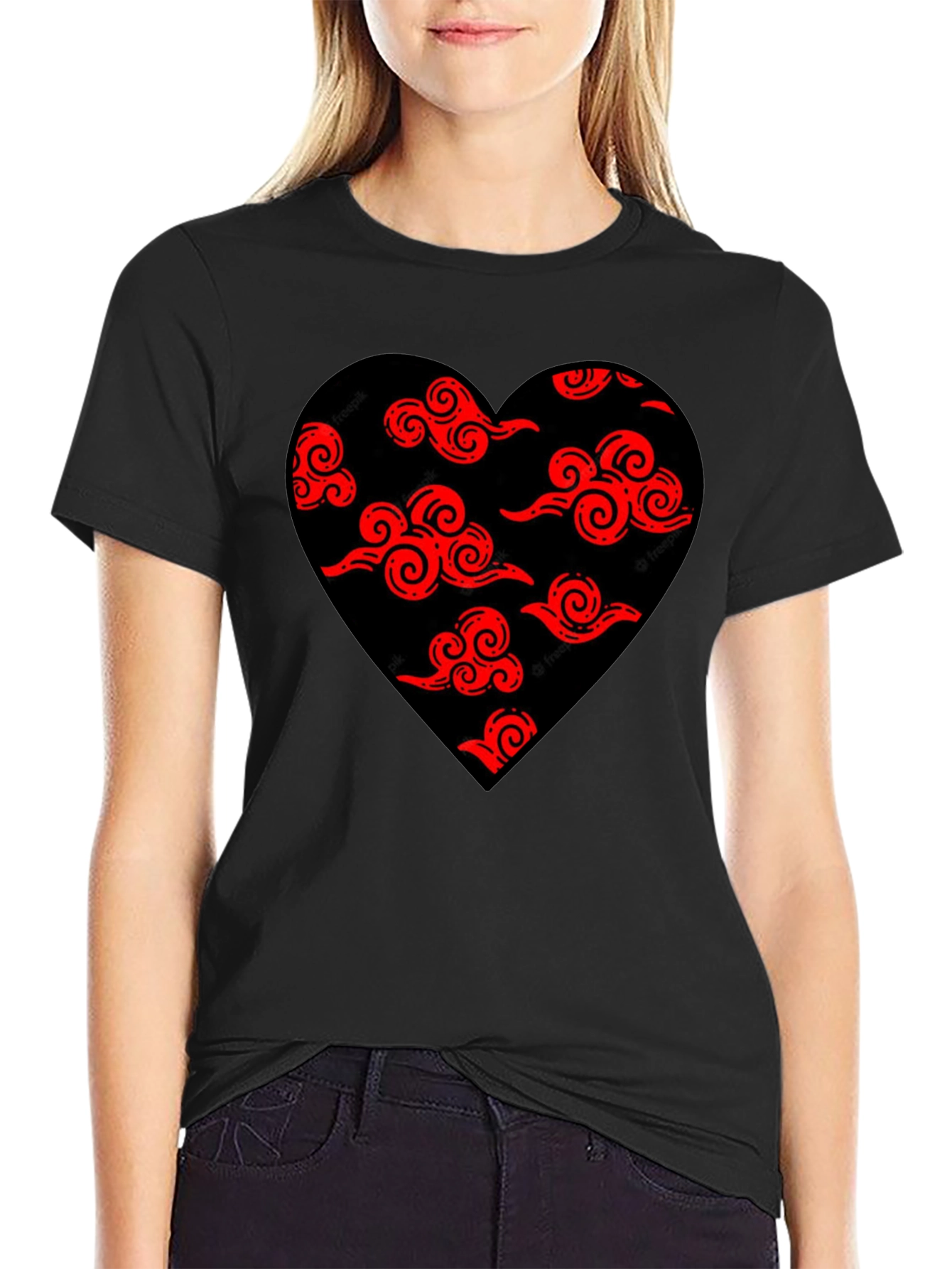 Akatsuki Cloud Heart Black T-Shirt