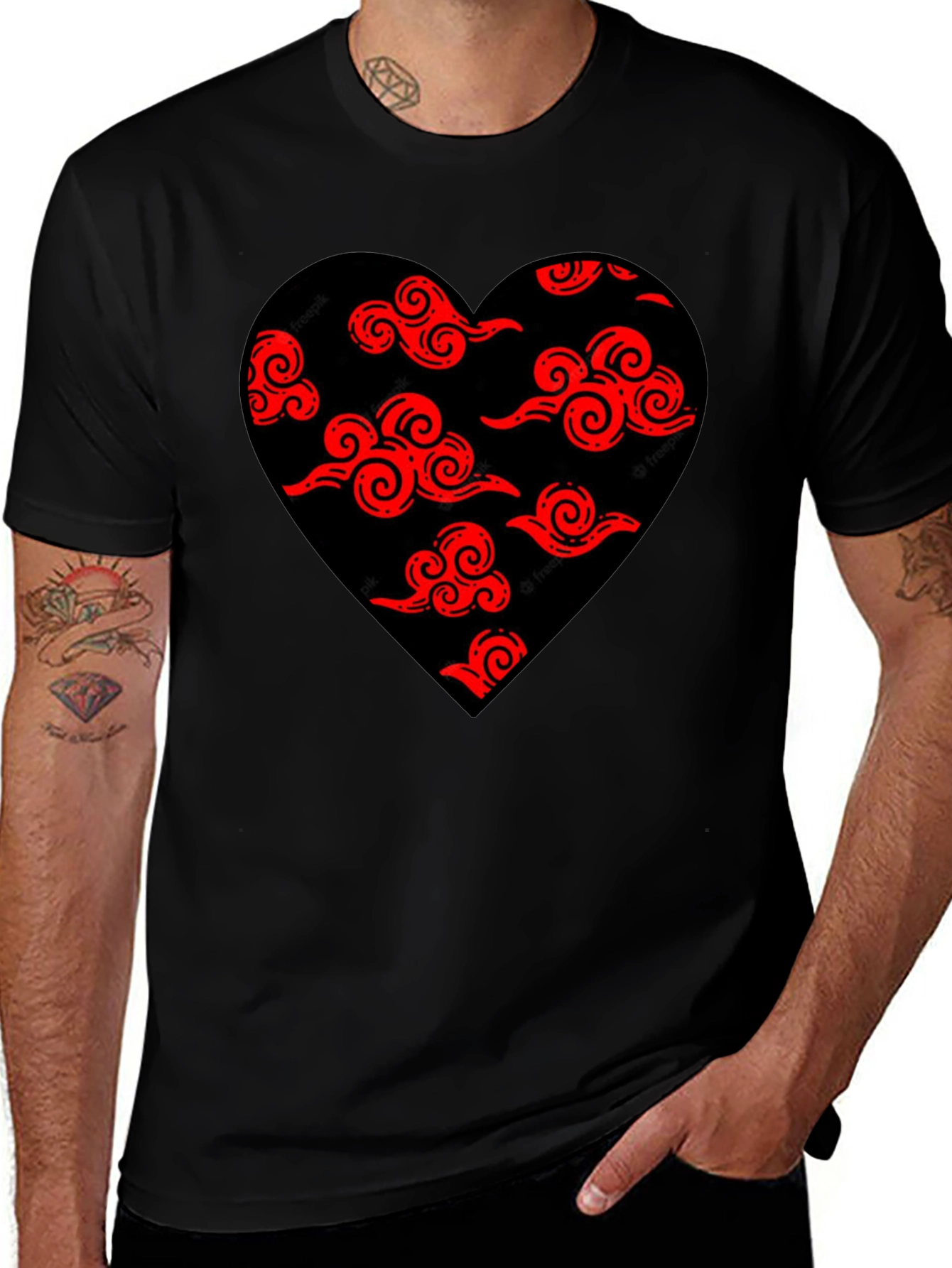 Akatsuki Cloud Heart Black T-Shirt
