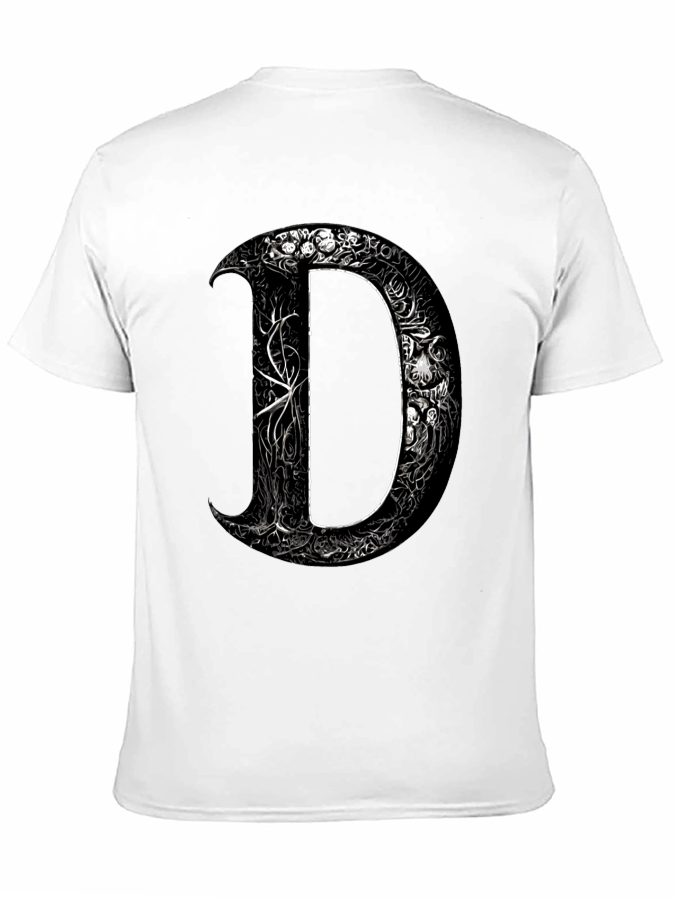 Ornate Initial D Graphic Tee - Black