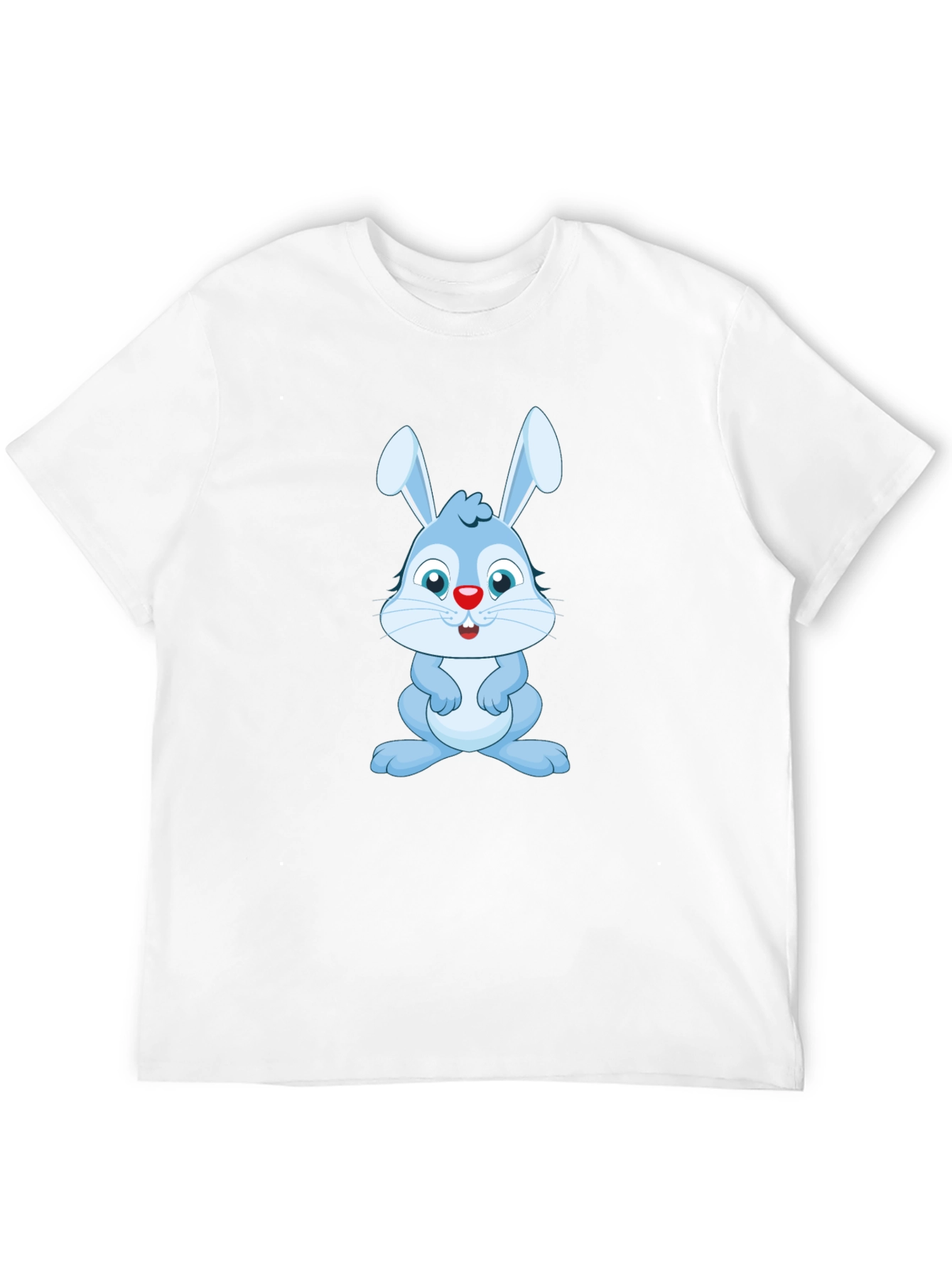 Cute Blue Bunny Graphic Tee - Soft Cotton Blend