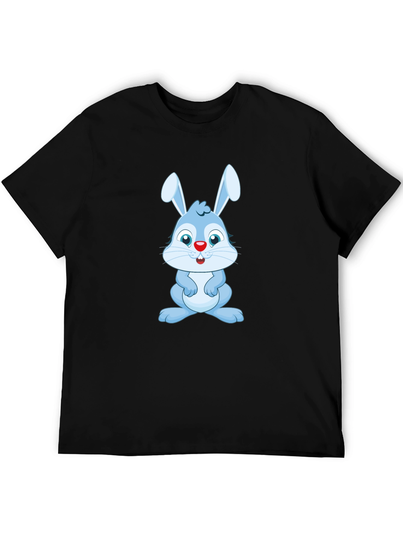 Cute Blue Bunny Graphic Tee - Soft Cotton Blend