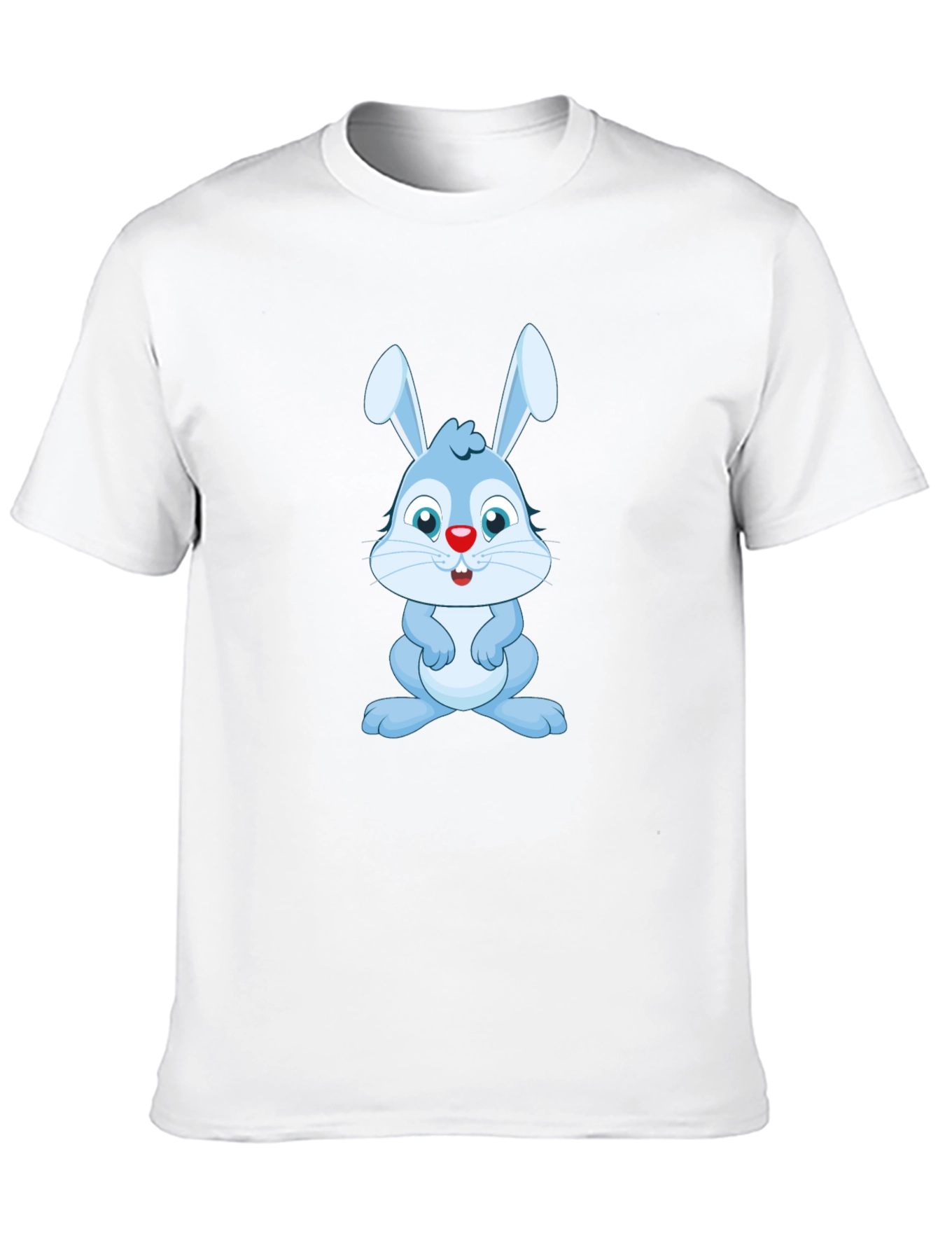 Cute Blue Bunny Graphic Tee - Soft Cotton Blend