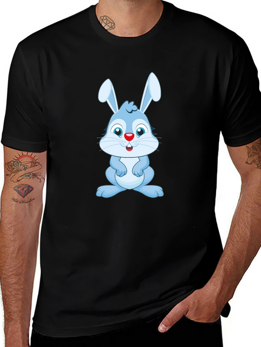 Cute Blue Bunny Graphic Tee - Soft Cotton Blend