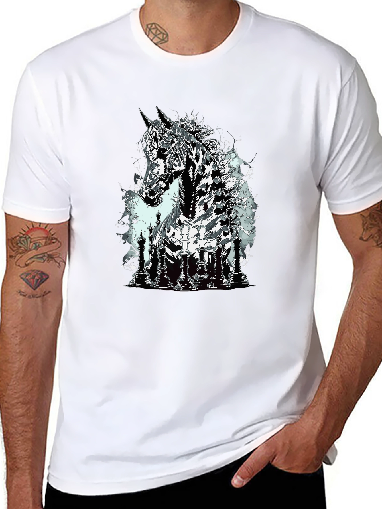 Chess Horse Graphic T-Shirt