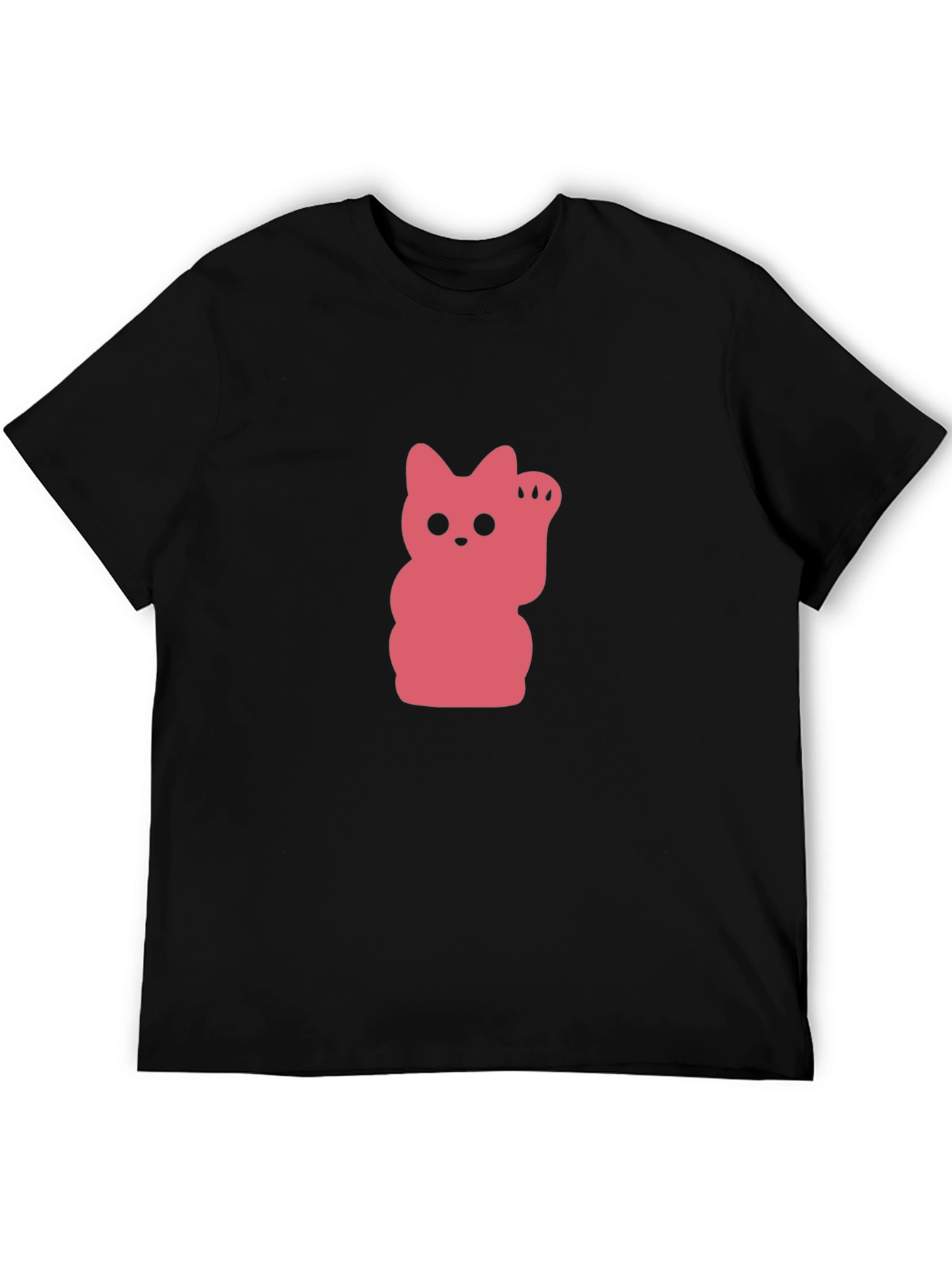 Lucky Cat Graphic T-Shirt - Black